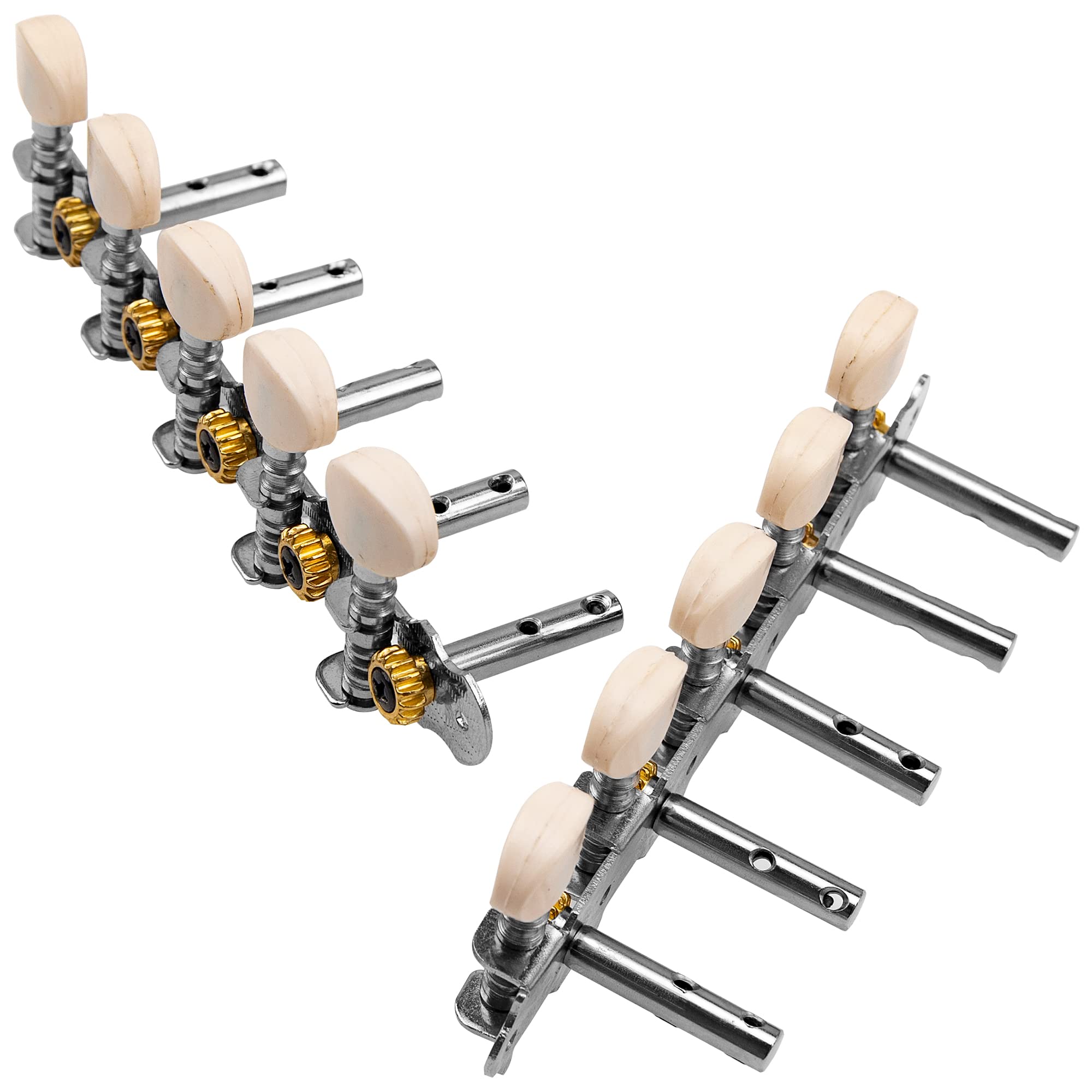 1Set Yootones 5R5L Guitar Tuning Pegs Tuners Machine Heads Tuning Keys Pegs 1:15 Compatible With 10 String Bajo Quinto Charango