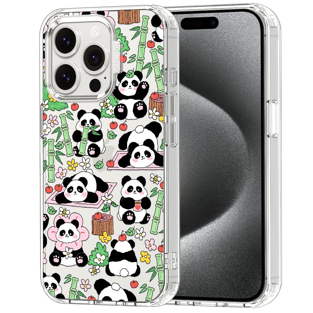 MOSNOVO for iPhone 15 Pro Case, Shockproof Military-Grade Protection 6.6ft Drop Tested, Clear Phone Case for iPhone 15 Pro, Kawa