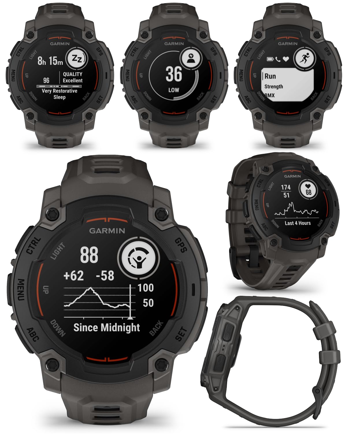 Wearable4U Garmin Instinct E 45Mm, Rugged Outdoor Gps Smartwatch, 24/7 Health Monitoring, Wrist Based Heart Rate, Up To 16 Days