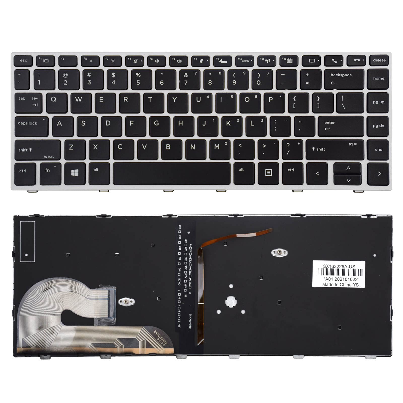 Sunmall Replacement Keyboard Compatible With Hp Elitebook 745 G5 745 G6 840 G5 846 G5 840 G6 846 G6.Zbook 14U G5 Zbook 14U G6 Wi