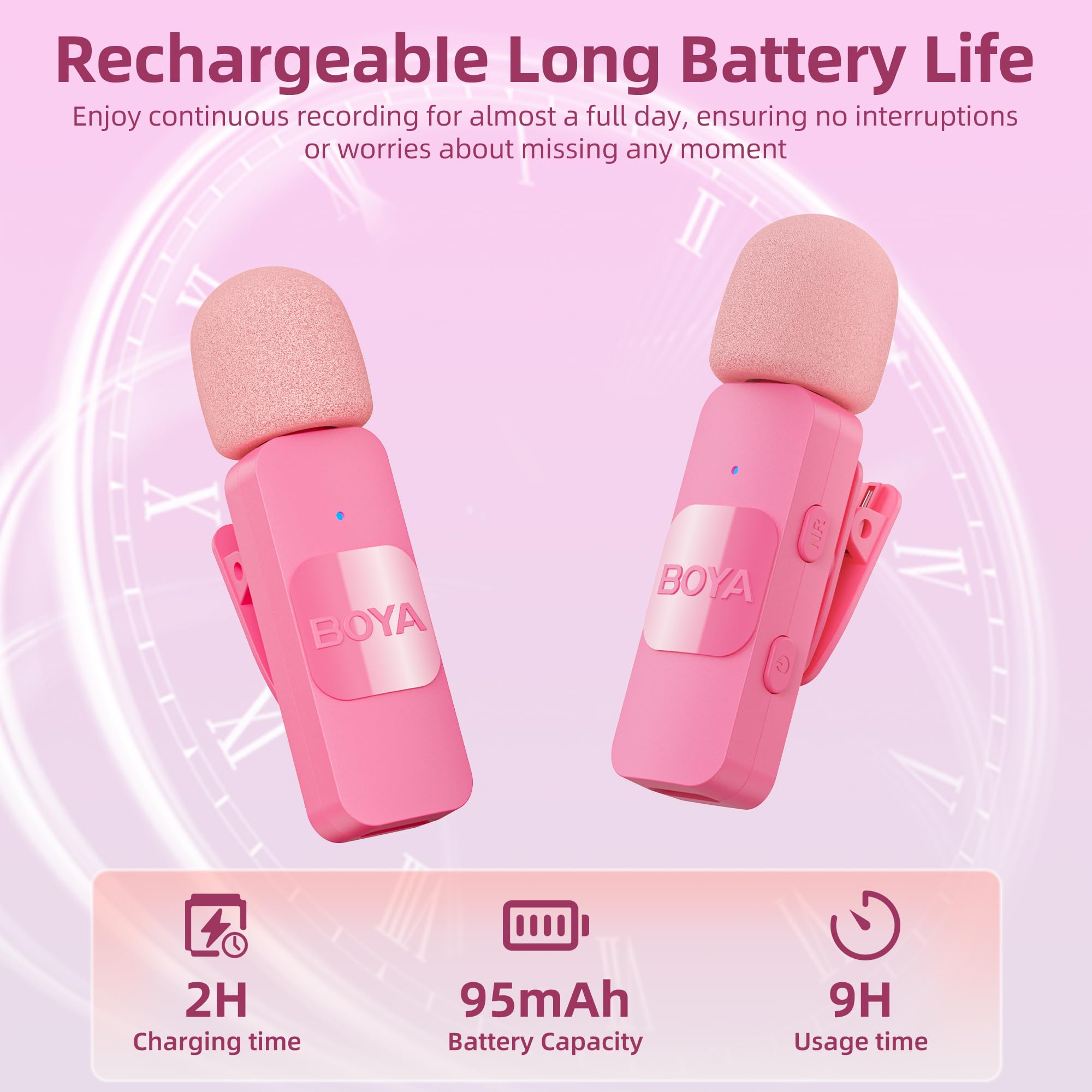 Boya Wireless Lavalier Microphone For Android Usb C Smartphone Tablet External Mini Lapel Type C Microphone For Cell Phone Clip