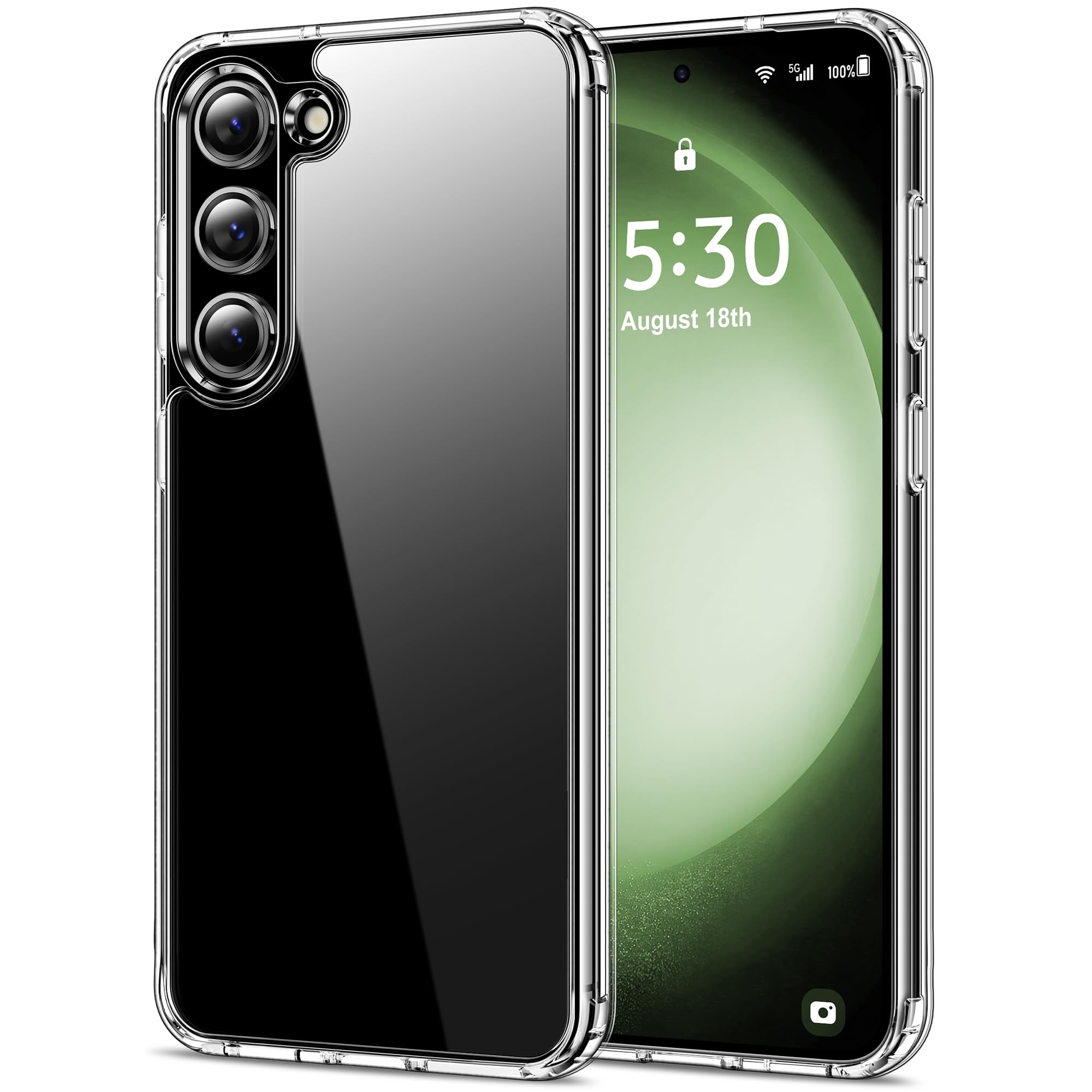 HOOMIL Case for Samsung Galaxy S23+ Plus 5G 6.6-Inch, Non-Yellowing, Drop Protection, Anti-Scratch, Transparent Hard Back Phone 