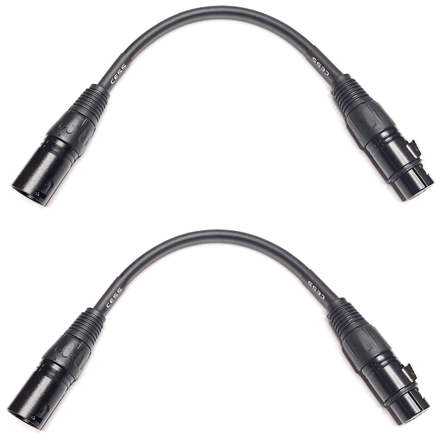 Cess 008 Xlr 3 Pin Male To Xlr 5 Pin Female Adapter Cable, Balanced Xlr3M To Xlr5F Signal Converter, 6 Inch Wire Length, 2 Pack