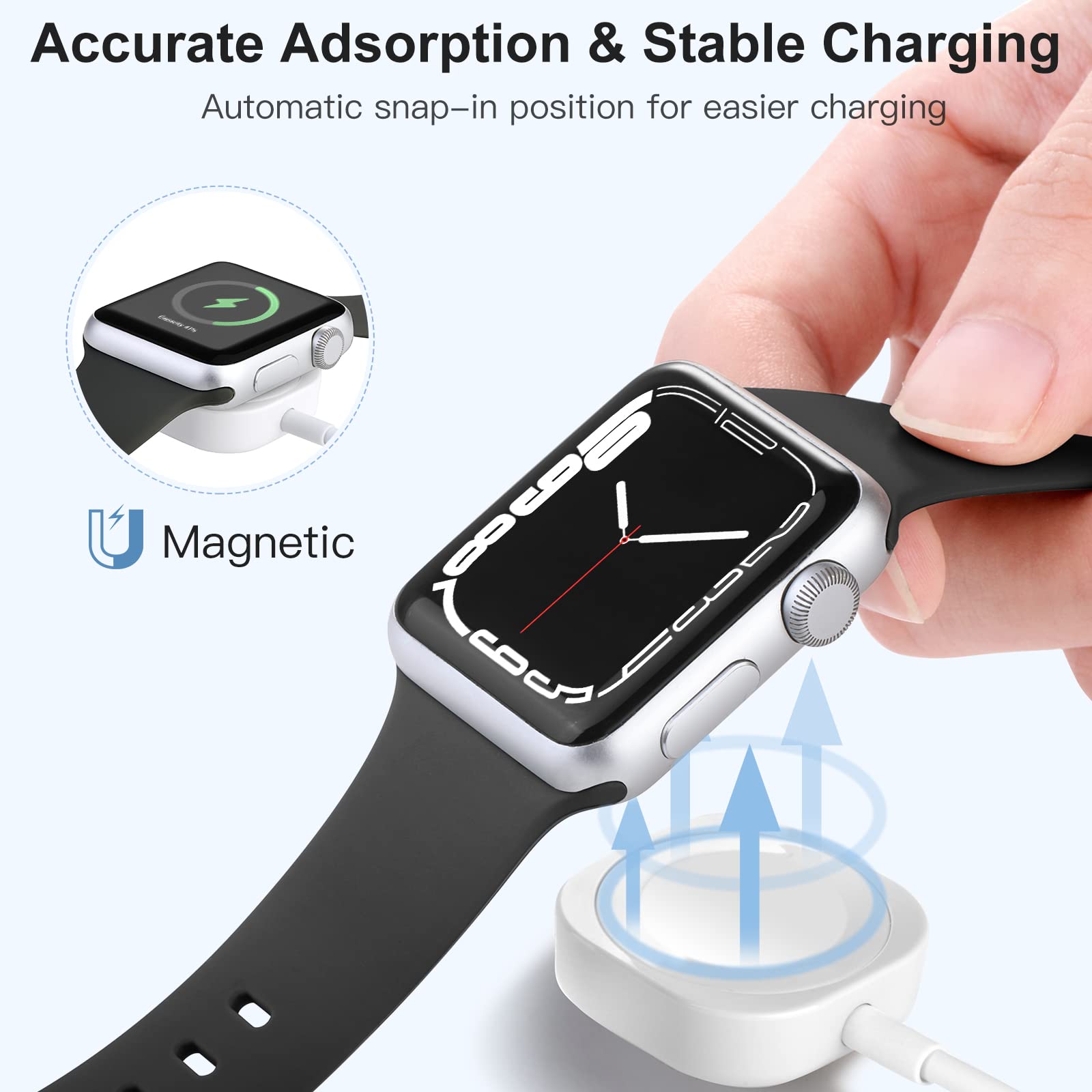 Comvin For Apple Watch Charger Usb, 1.5M Iwatch Charger Fast Charging Cable, Compatible With Apple Watch Series 9 8 7 6 5 4 3 2