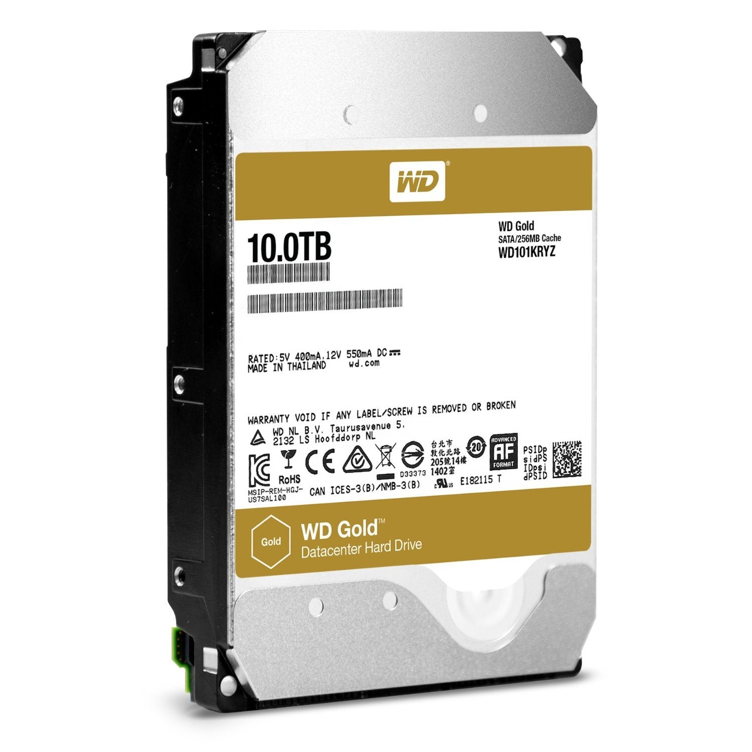 WD Gold 10TB Enterprise Class Hard Disk Drive - 7200 RPM Class SATA 6 Gb/s 128MB Cache 3.5 Inch - WD101KRYZ