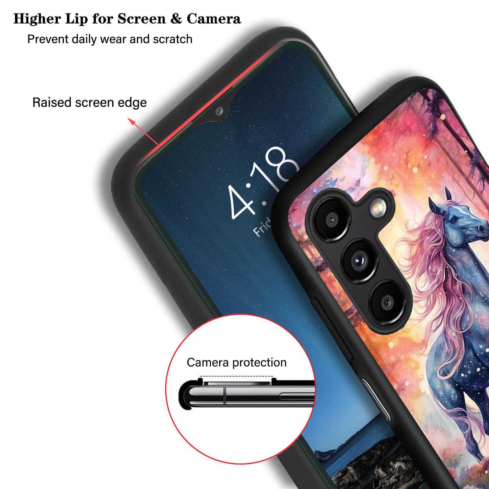 Dsrgrgfdj Designed For Galaxy A16 5G Case 6.7 Inch,Ultra-Thin Silicone Anti-Scratch And Shock-Proof Bumper Cover - Horse
