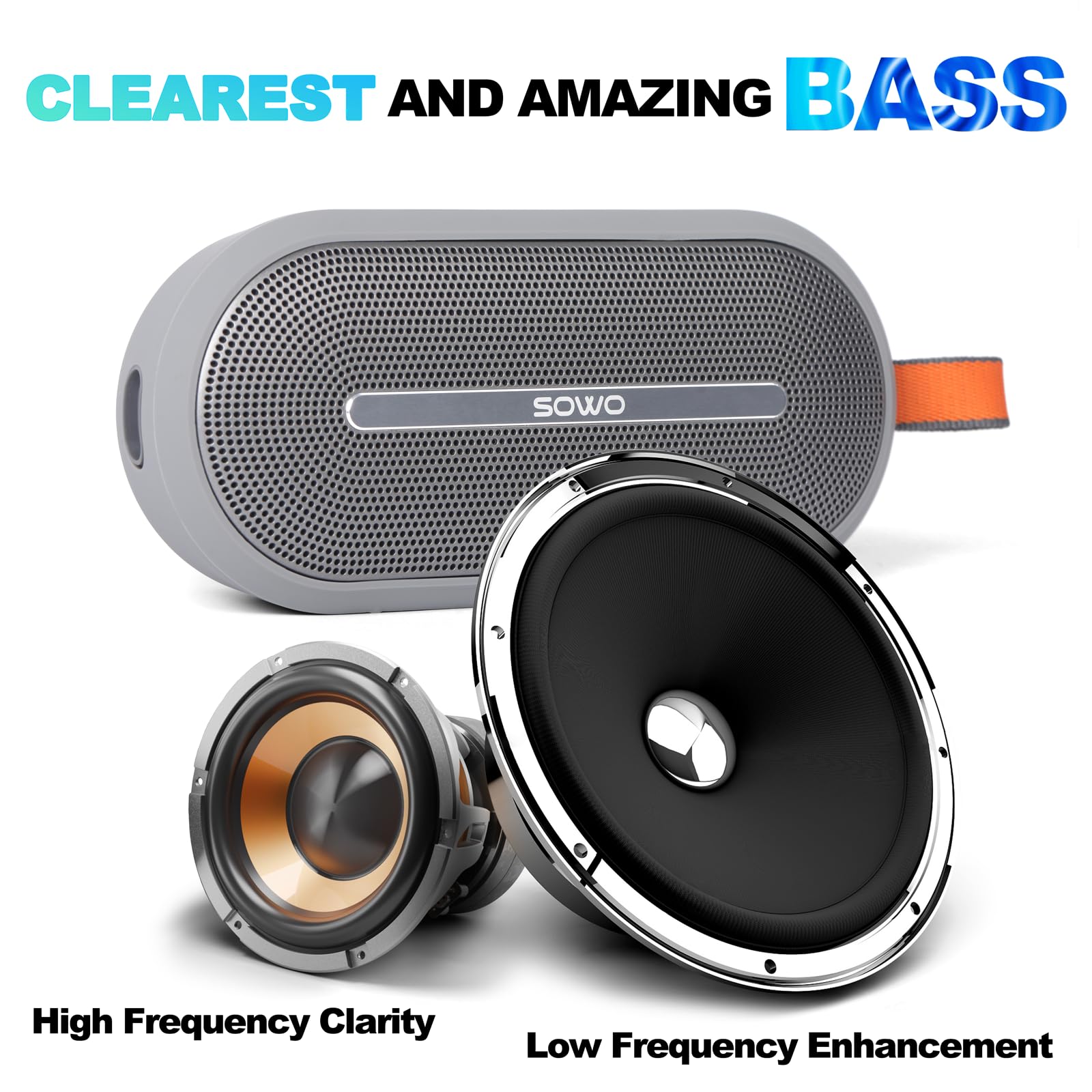 Sowo Portable Bluetooth Speaker With Powerful Bass - Wireless Speaker With Partyboom Technology - 40W, Ip67 Waterproof - Stereo