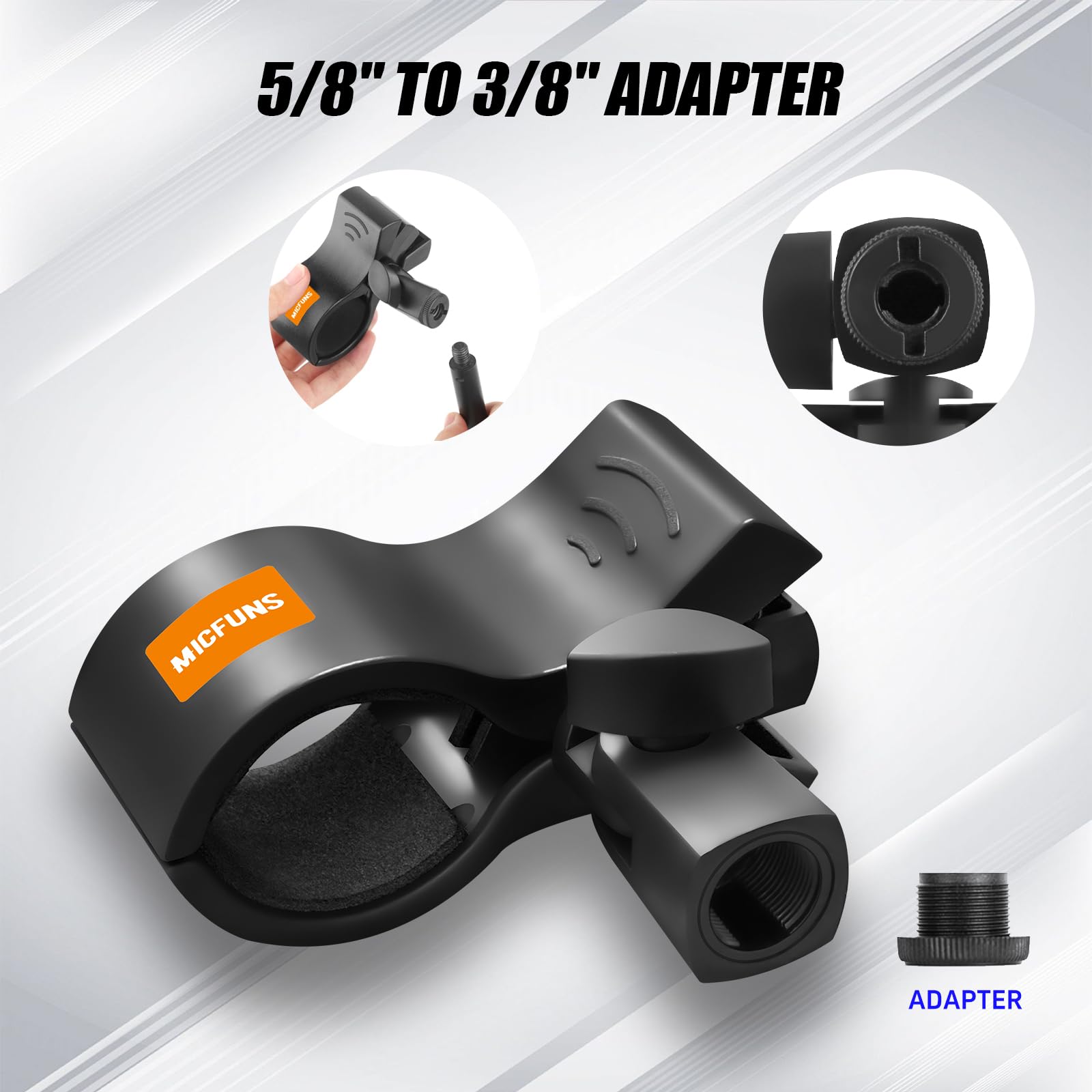 Micfuns 2 Pcs Upgraded Microphone Clip, Adjustable Mic Holder For Microphones With Outer Diameter Between 32Mm And 60Mm (2)