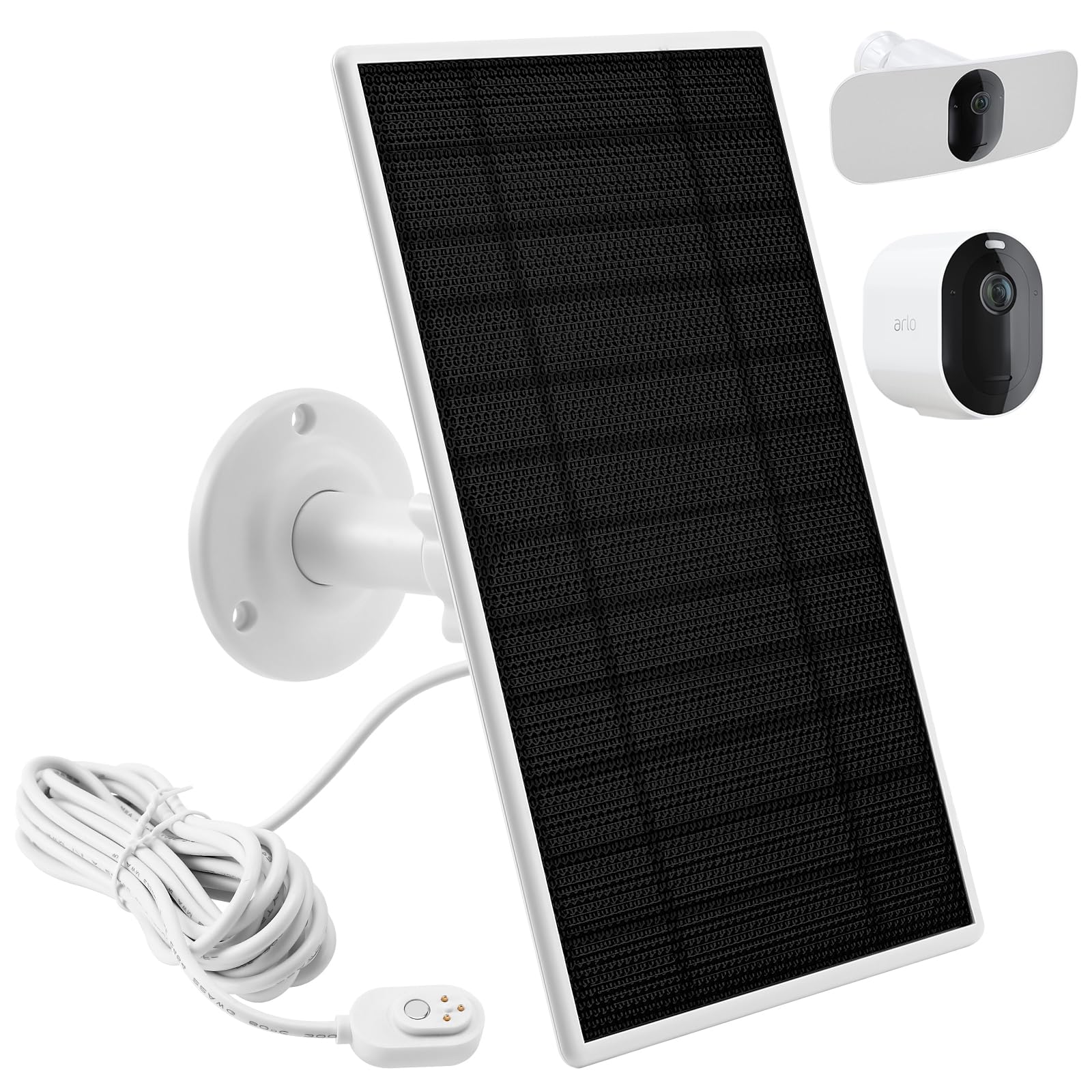 Solar Panel Charger For Arlo Camera, Power Compatible With Pro 4, Arlo Pro 5S, Pro 3, Ultra 2, And Ultra Cameras, 13Ft/4M Cable,