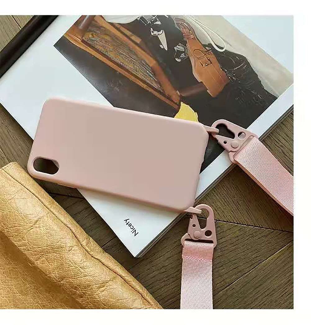 Cquukoi Compatible With Iphone 13,Crossbody Phone Case With Lanyard Cute Soft Silicone Case With Adjustable Shoulder Strap Shock