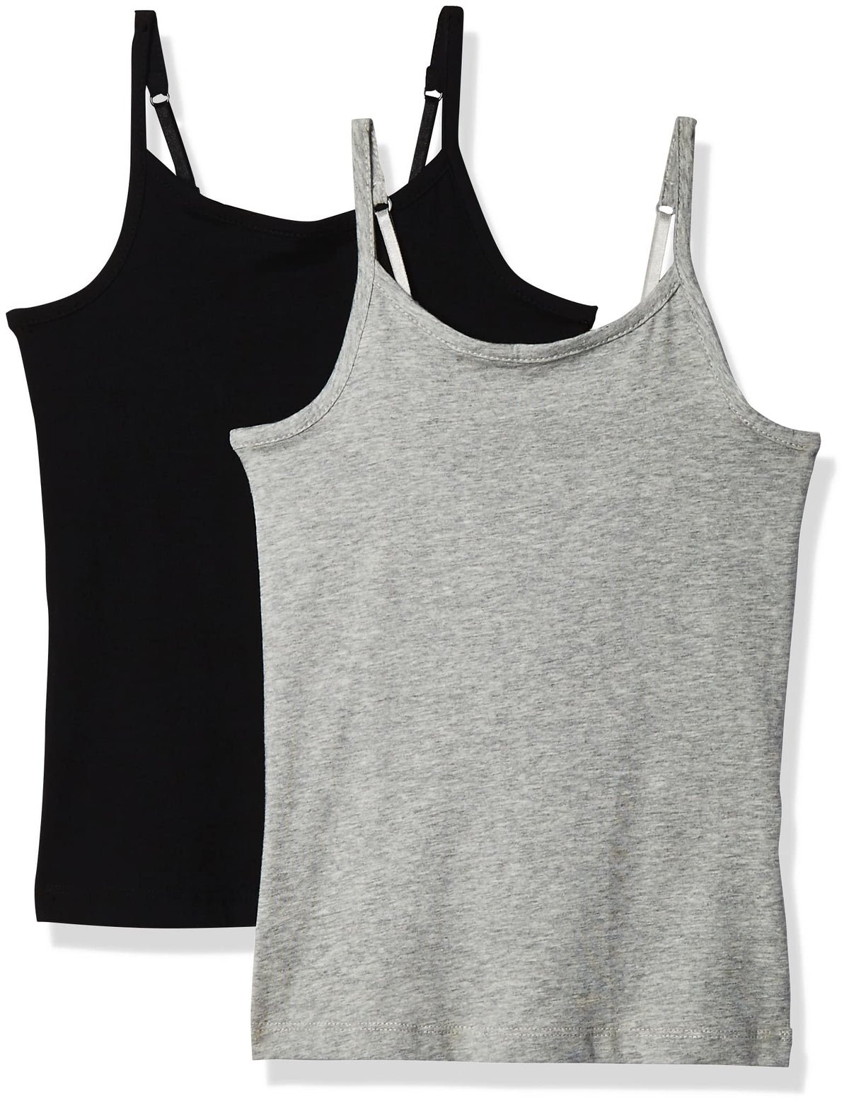 The Childrens Place Girls Basic Cami Pack Tank Top, Blackheather Gray 2 Pack, Small Us