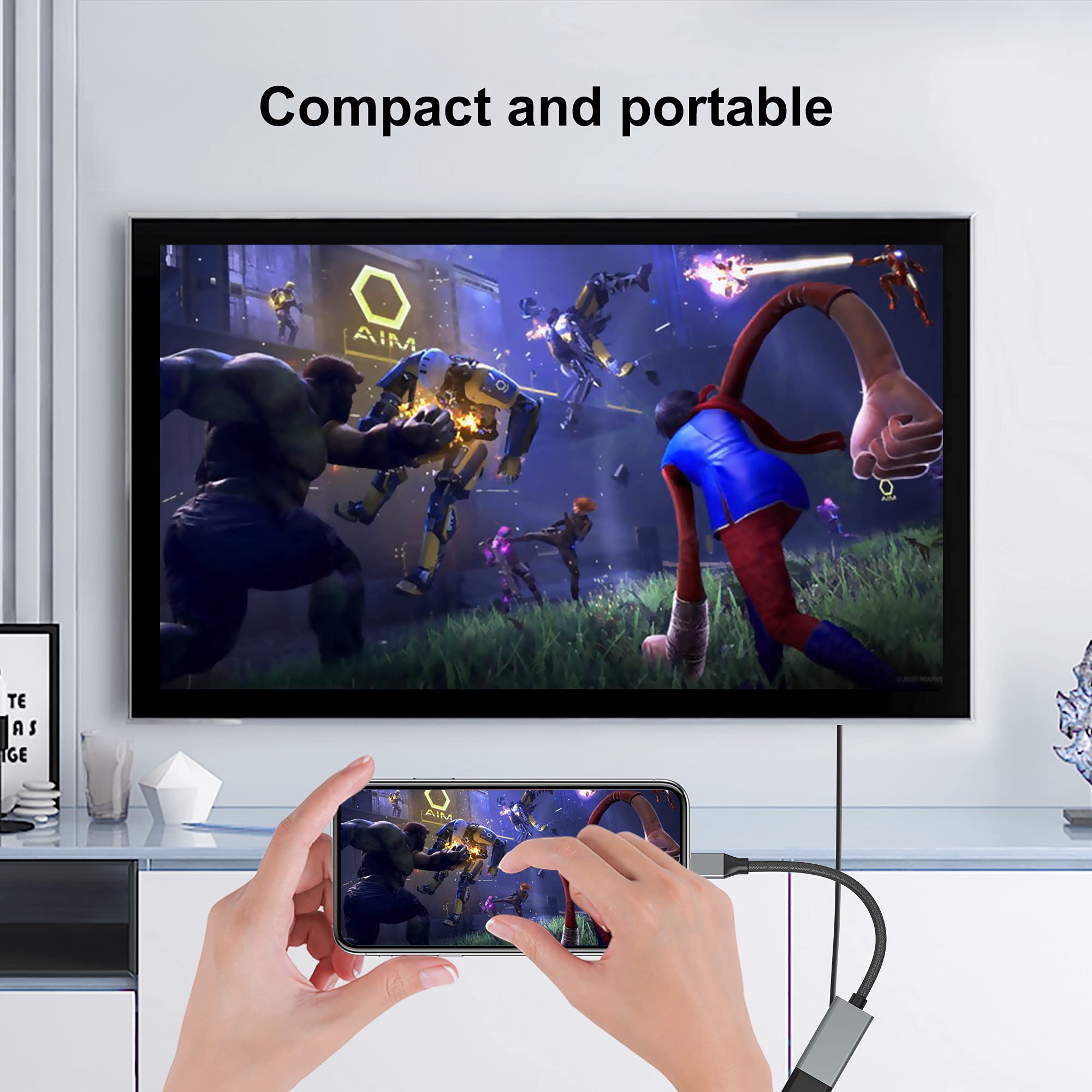 Benfei Usb C To Hdmi Adapter (4K@60Hz), Usb Type C To Hdmi Adapter [Thunderbolt 3/4 Compatible] With Iphone 15 Pro/Max, Macbook