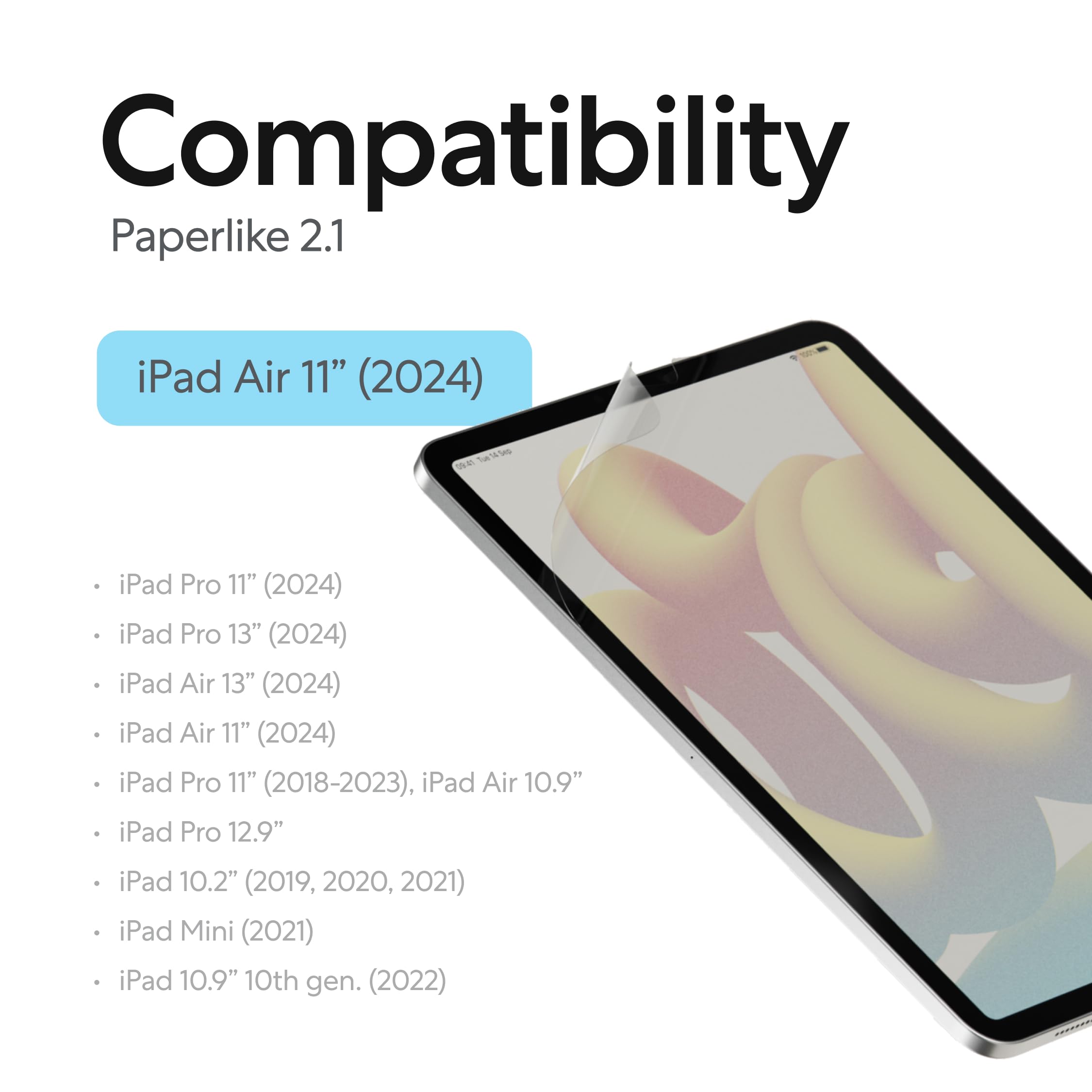 Paperlike 2.1 (2 Pieces) For Ipad Air 11    (2024)   Transparent Screen Protector For Notetaking And Drawing Like On Paper