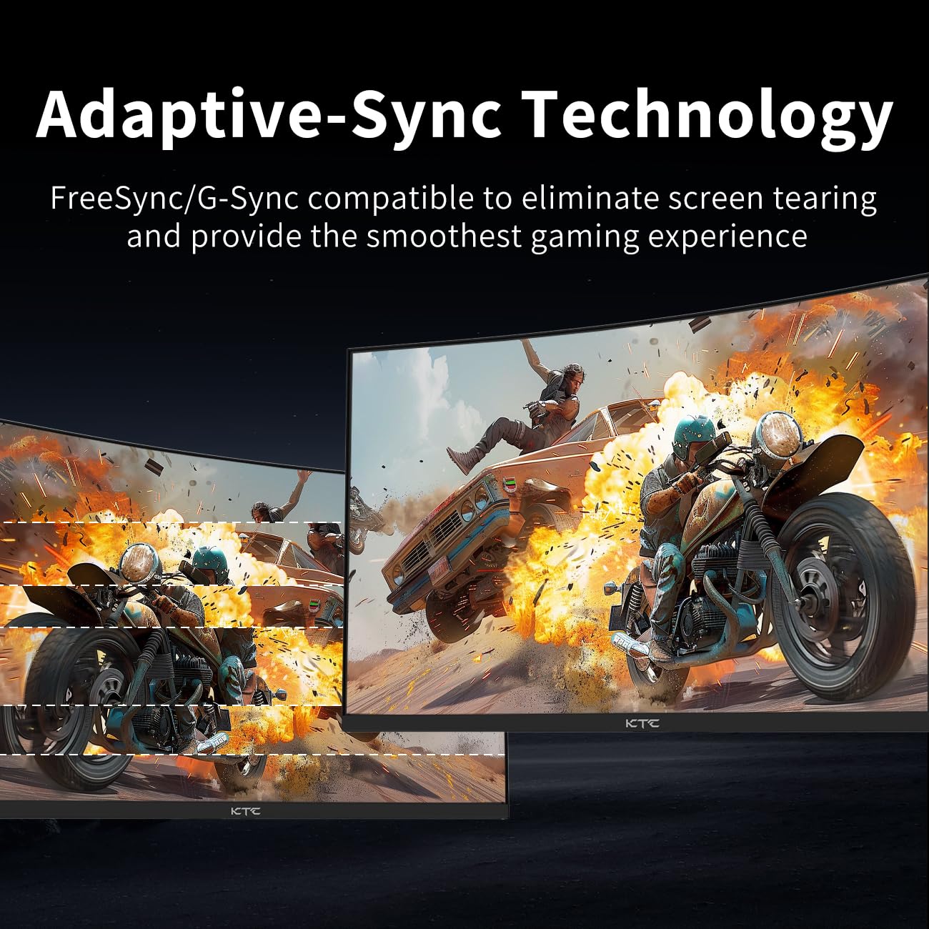 Ktc 24 Inch Curved Gaming Monitor, 165Hz Fhd 1080P Frameless Computer Monitor, Freesync/G-Sync Support, 99% Srgb, 3000:1 Contras