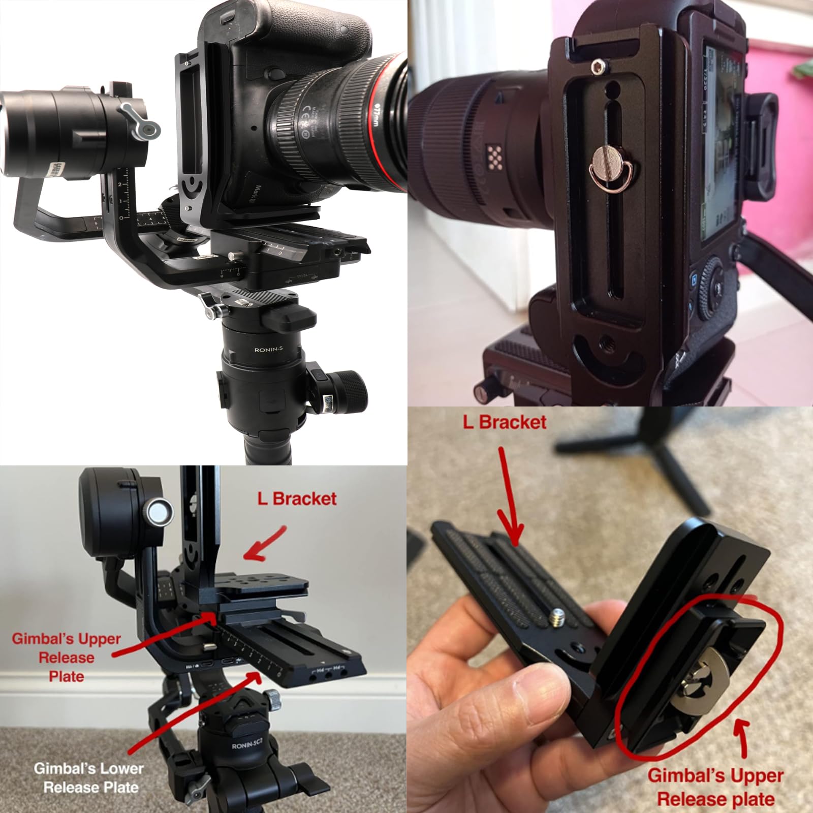 (Real Single One) Dslr Camera L Bracket Quick Release Plate Vertical Horizontal Switching Tripod Compatible With Canon Nikon Son