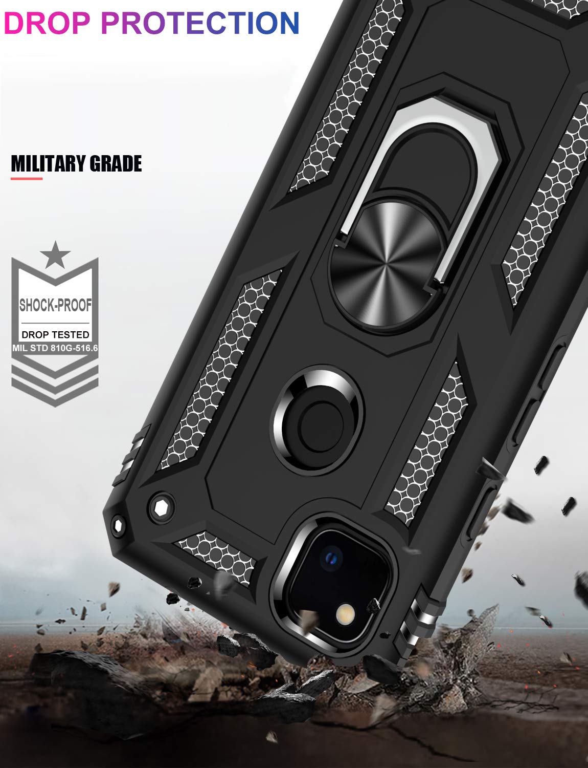 Lumarke For Google Pixel 4A Case With Screen Protector,Pass 16Ft. Drop Tested Military Grade Protective Phone Cover With Magneti