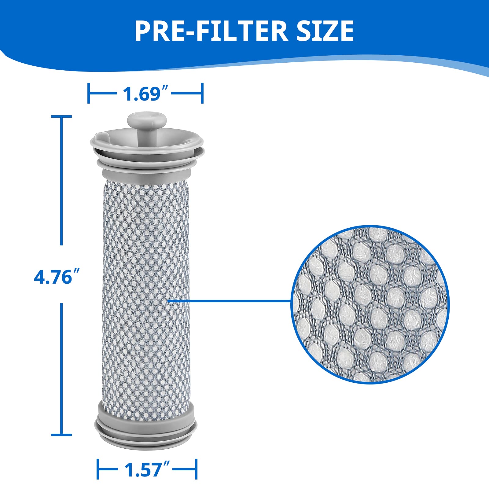 Pre Filter Compatible For Tineco A10/A11 Hero, A10/A11 Master, For Pure One S11 Series Cordless Vacuum Filter  3 Pre Filters