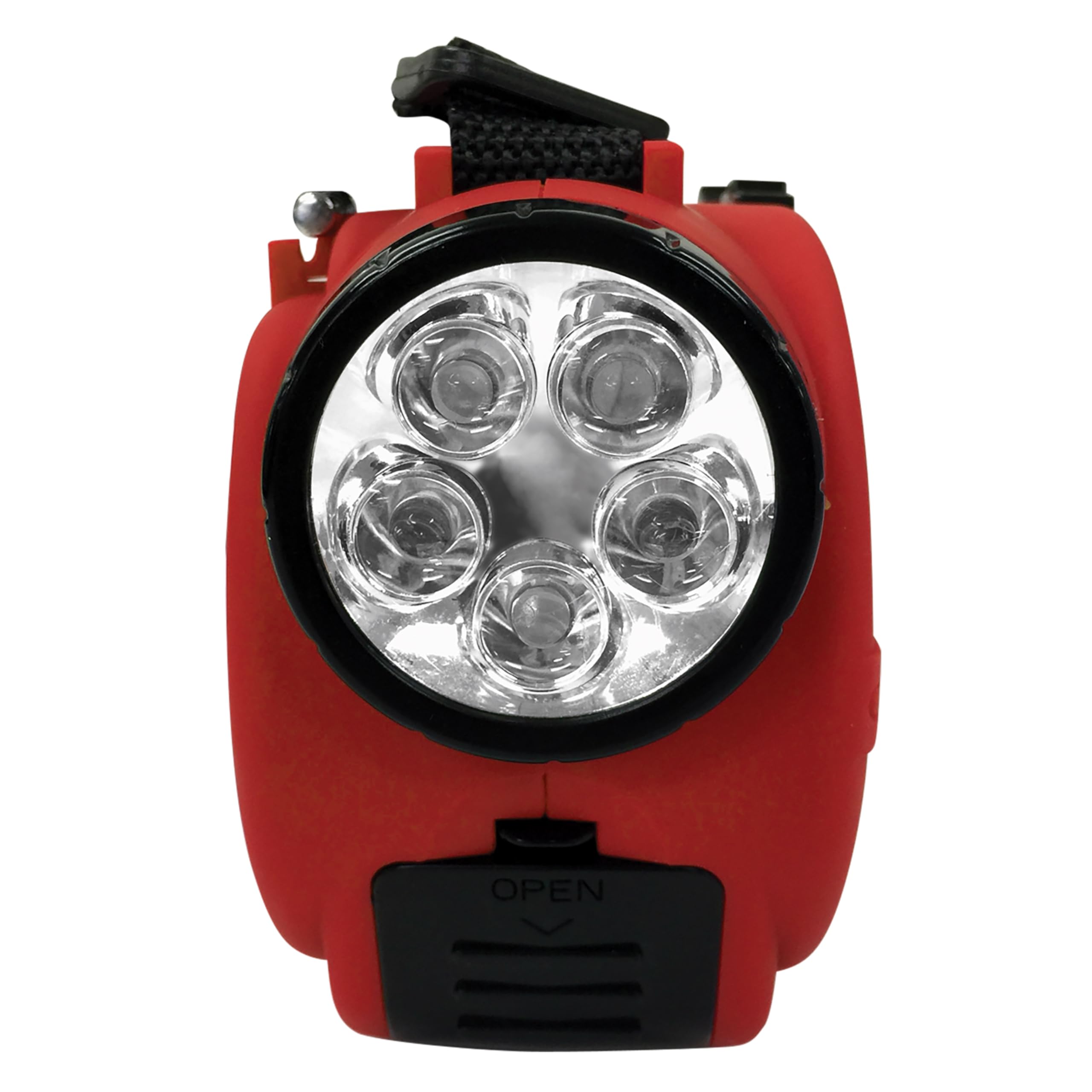 Jensen Jep 650 Portable Digital Am/Fm Weather Radio With Weather Alert, Flashlight, And 4 Way Charging, Red, Jep 650