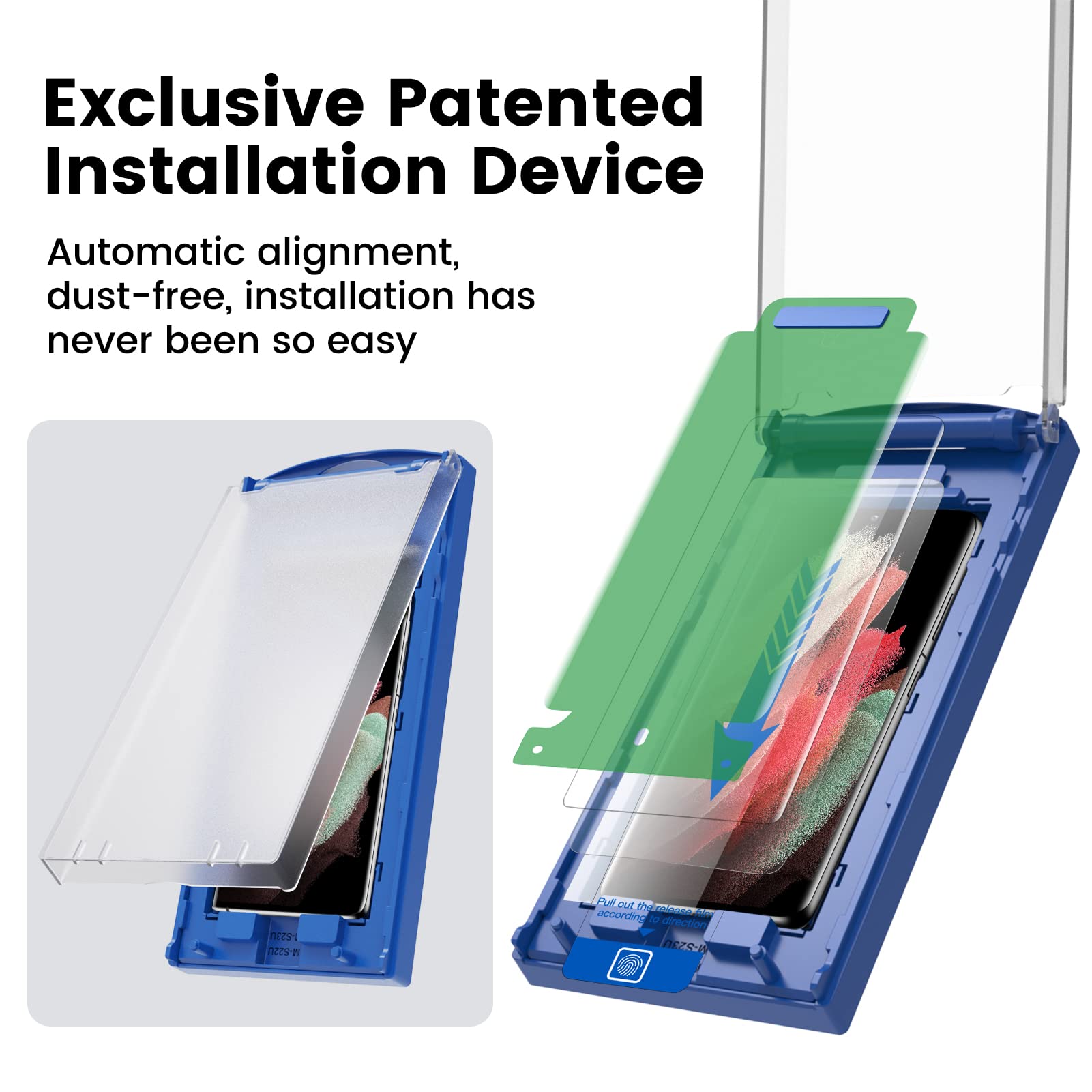 Mohave 2 Pack [Auto Alignment/Dust Removal] Screen Protector For Samsung Galaxy S21 Ultra 5G 6.8?, 3D Curved Hd Clear Film, 7H H