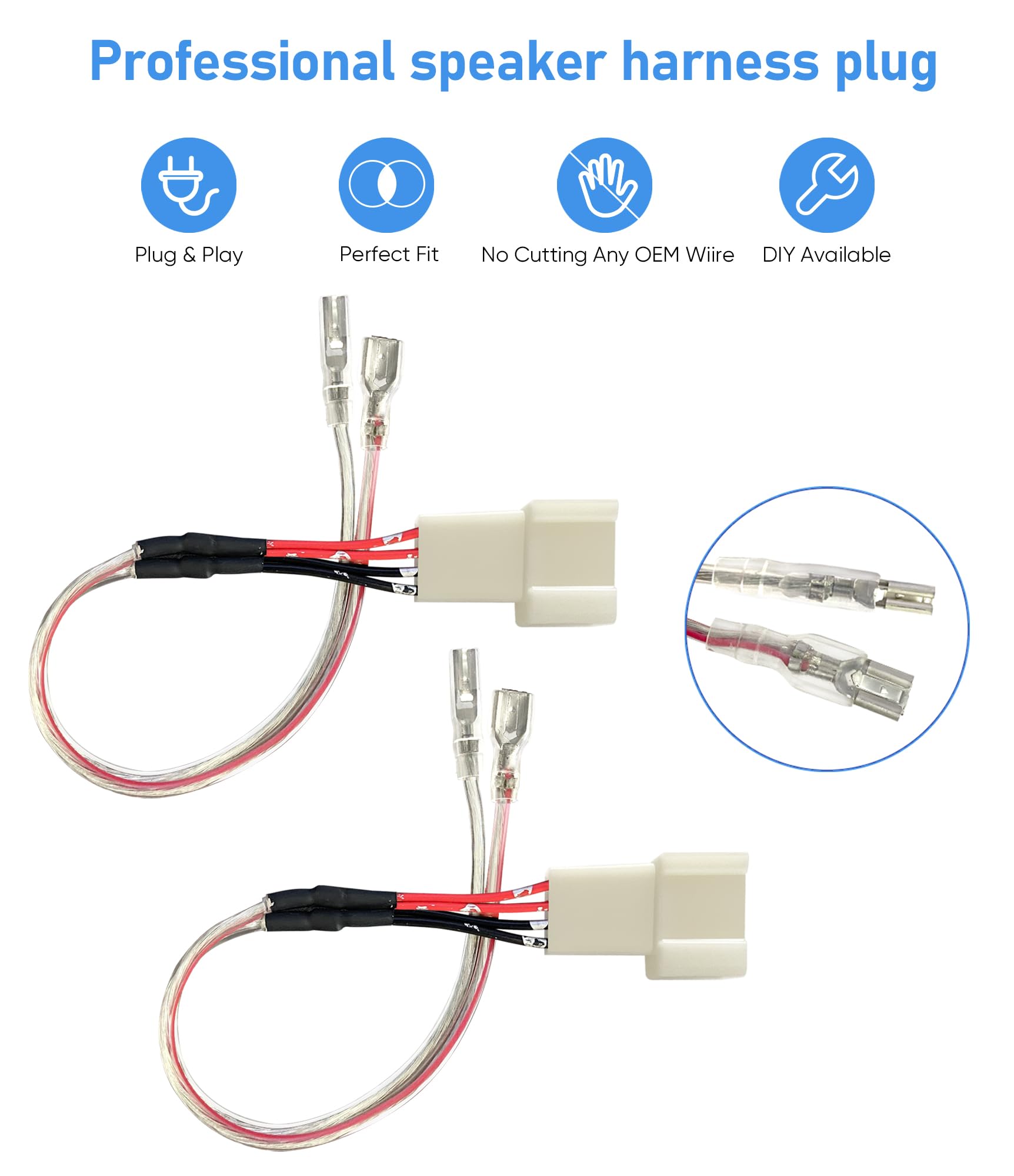 Car Front Door Tweeter Speaker Wiring Harness Replacement For Toyota Rav4/Camry/Highlander 2008 2022, Subaru Forester/Impreza/Crosstrek 2012 2020 Dash Tweeter Speaker Wire Adapter Connector Plug,4Pcs
