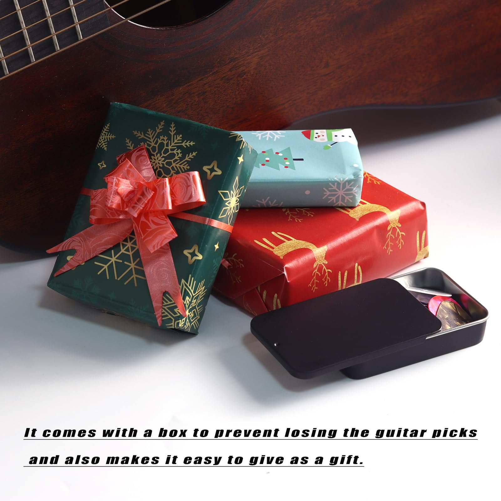 Medium Guitar Picks With Case,48 Pcs Fishkonw Guitar Picks For Acoustic Guitar,Thin,Medium,Heavy Guitar Pic For Bass Guitar