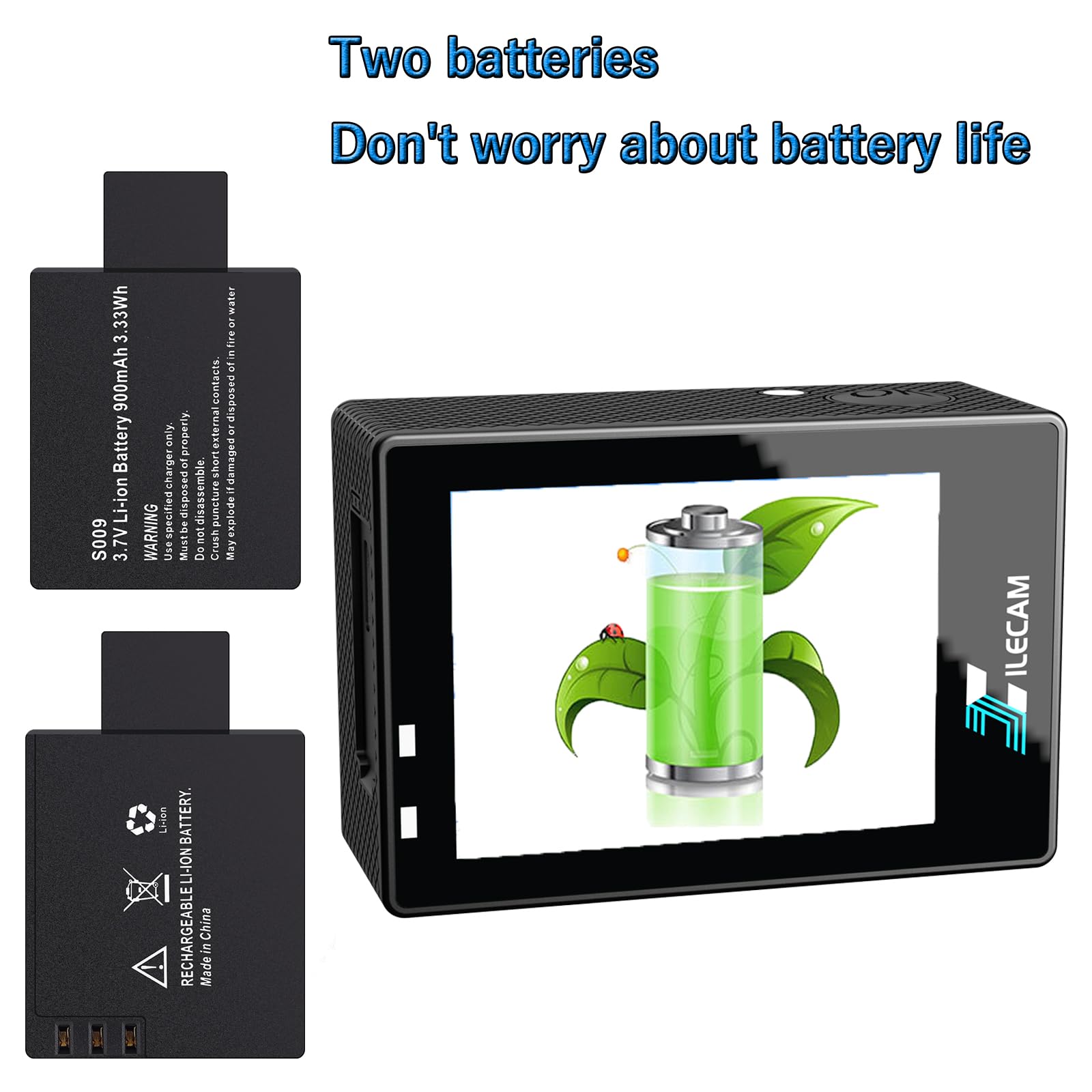 Xilecam Action Camera 1080P 30Fps Sports Camera 40M/131Ft Underwater Waterproof With 2 Batteries And Multi Function Accessory