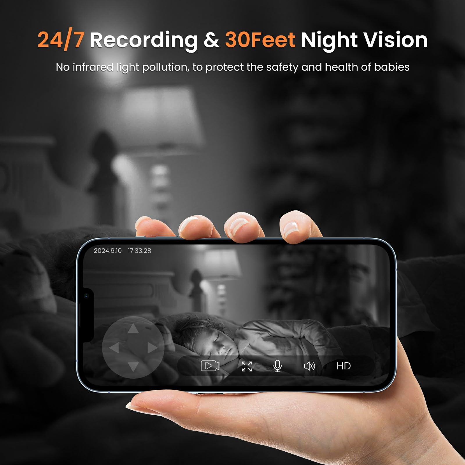 Indoor Camera For Home Security 360, 1080P Pet Cameras With Pan&Tilt, Night Vision, Motion Detection, 2 Way Audio, Security Came