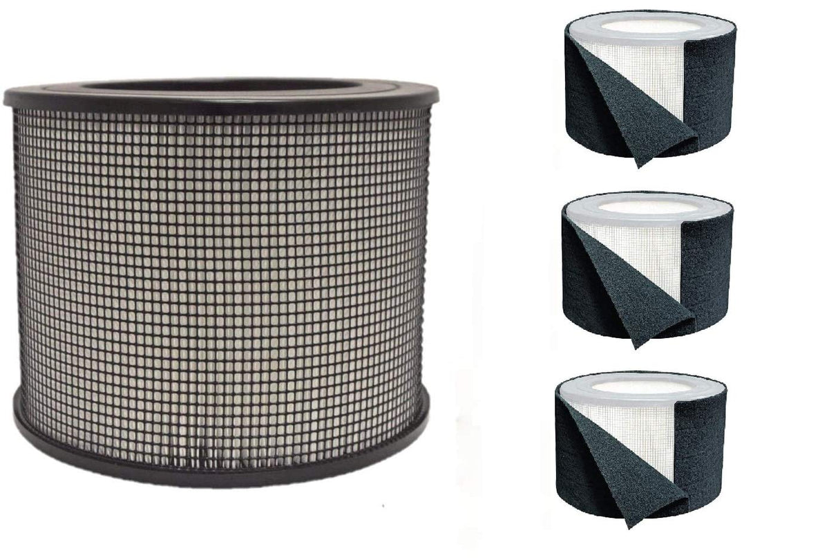 Bluebird Filters Replacement Hepa Filter & Carbon Pre Filter Kit For Honeywell 50250 50250 S Oem Part Number 24000 (1 Hepa + 3 C
