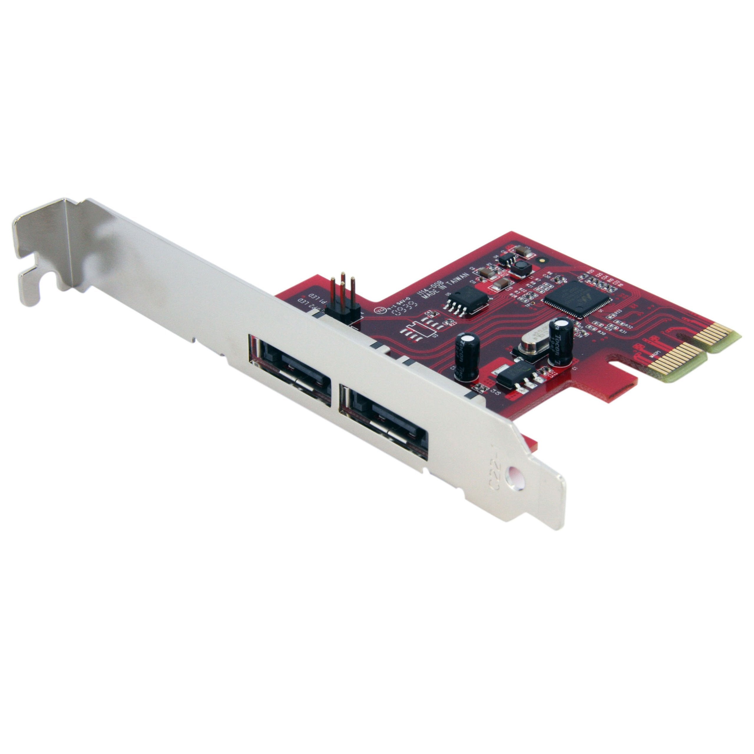 Startech.Com 2 Port Sata 6 Gbps Pci Express Esata Controller Card   Storage Controller   2 Channel   Esata 6Gb/S   6 Gbit/S   Pc