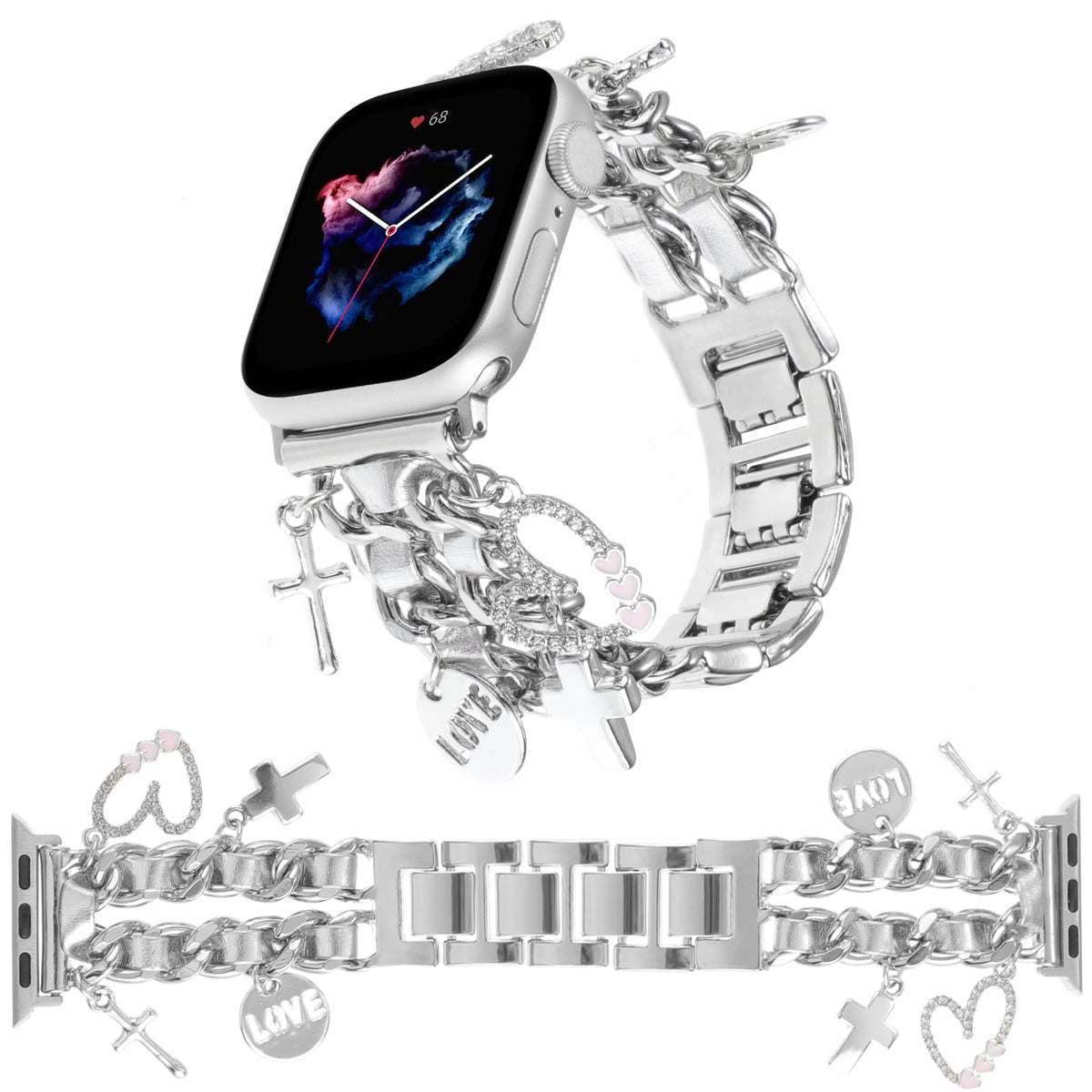 Realsign Gold Metal Watch Band Replacement For Apple Watch 42Mm 49Mm, Leather, Adjustable, Suitable For Various Occasions