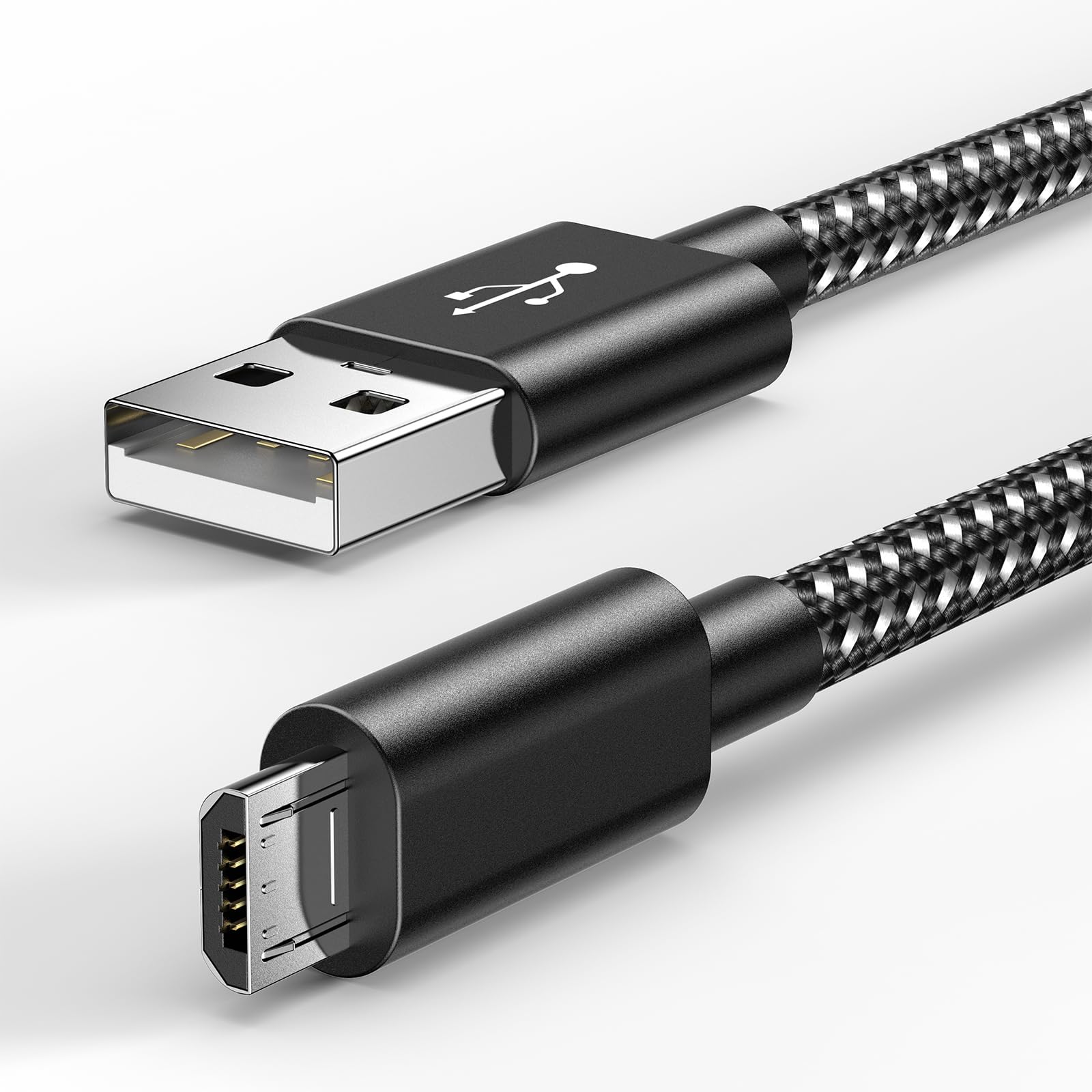6amLifestyle 16 FT PS4 Controller Charger Charging Cable, Nylon Braided Extra Long Micro USB 2.0 High Speed Data Sync Cord Compa