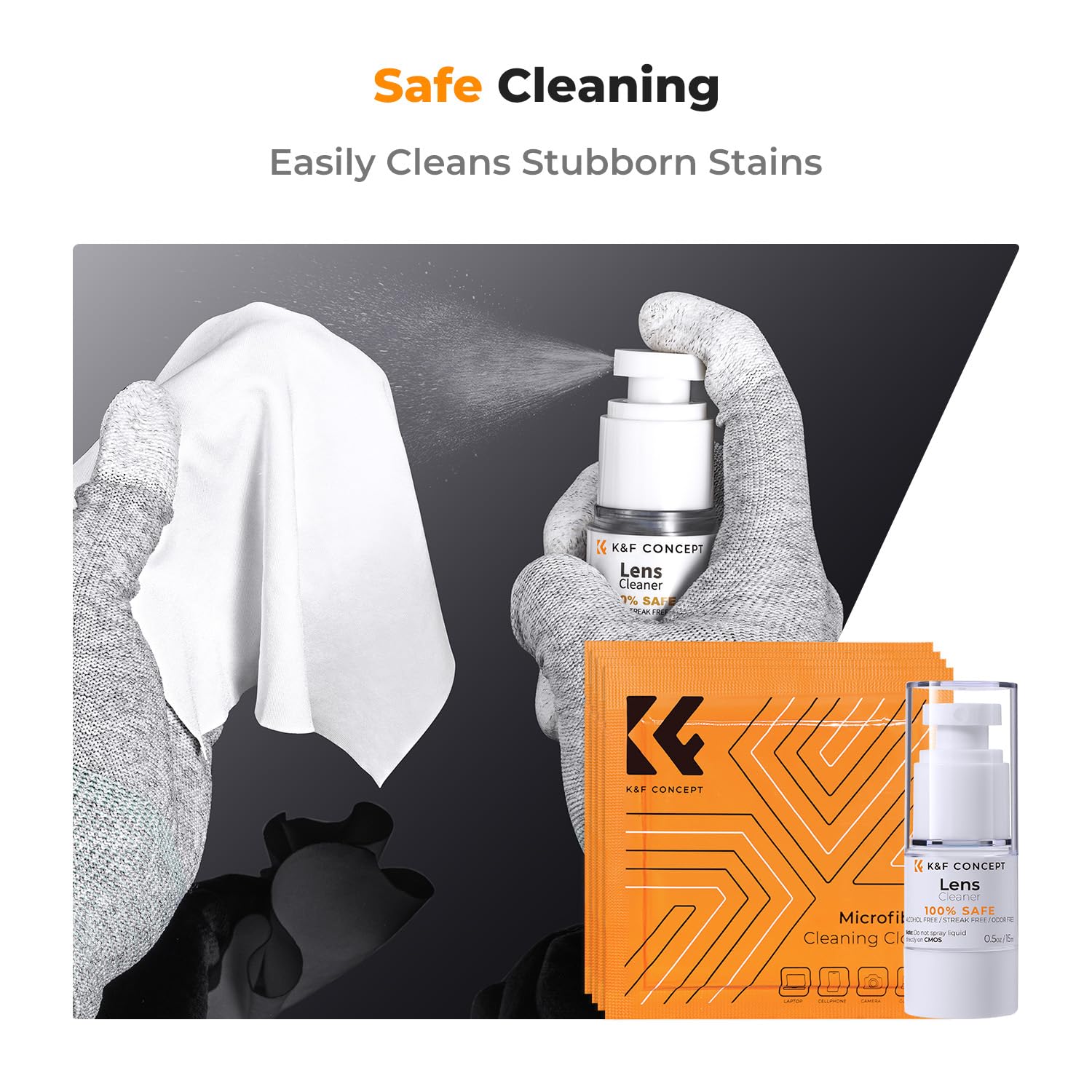 K&F Concept 10 In 1 Camera Lens Cleaning Kit For Dslr Camera Lens Filter Cell Phones With Advanced Silicone Air Blower*1+Short N