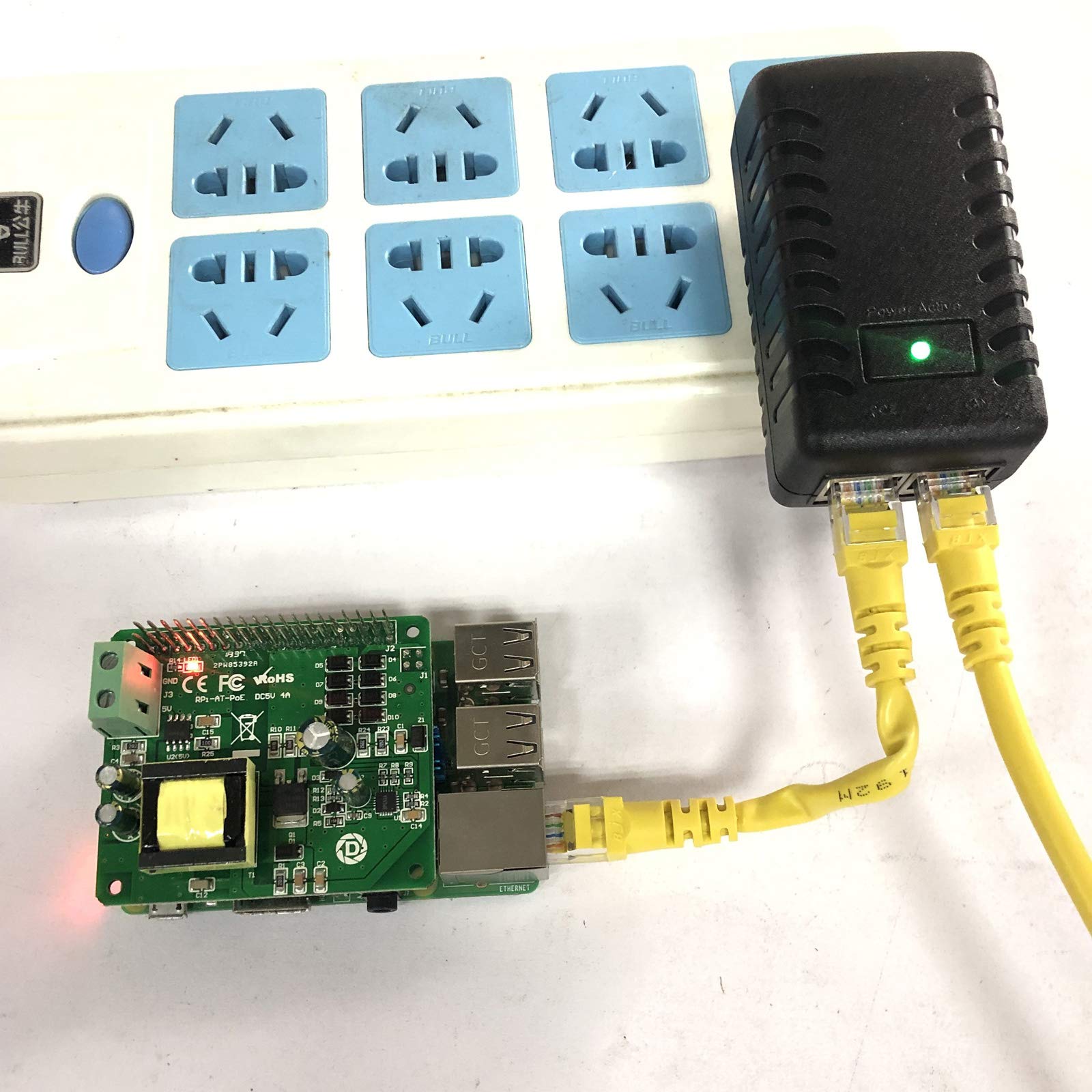 Dslrkit Gigabit 48V 30Watt Poe Injector Adapter Power Over Ethernet 802.3At Af 1000Mbps