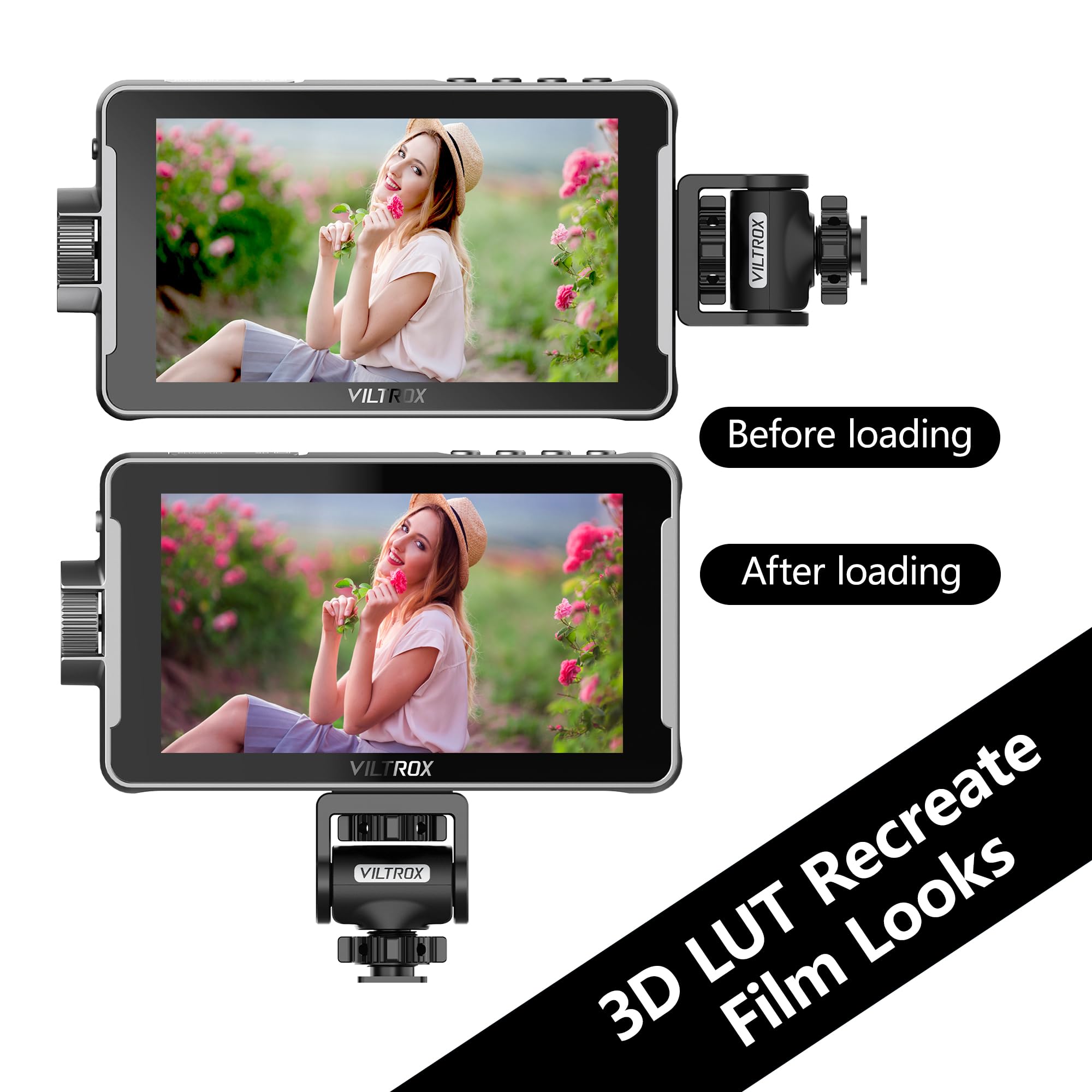 Viltrox 5.5 Inch 1200Nits 4K 10Bit Hdmi Field Monitor, Touchscreen 3D Lut Portable Video Field Monitor Kit With Battery, On Came