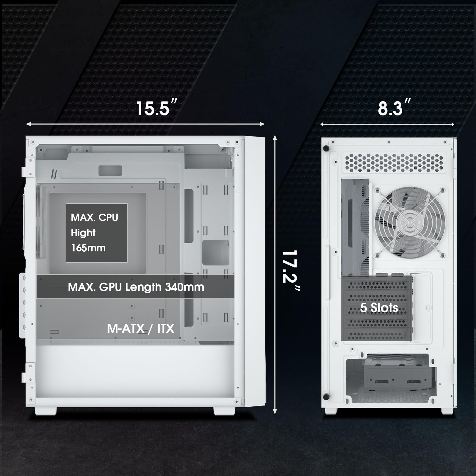 Vetroo M05 Micro Atx Computer Pc Case With Door Open Tempered Glass Side Panel & Mesh Front Panel, Support 240Mm Radiator, 4Pcs