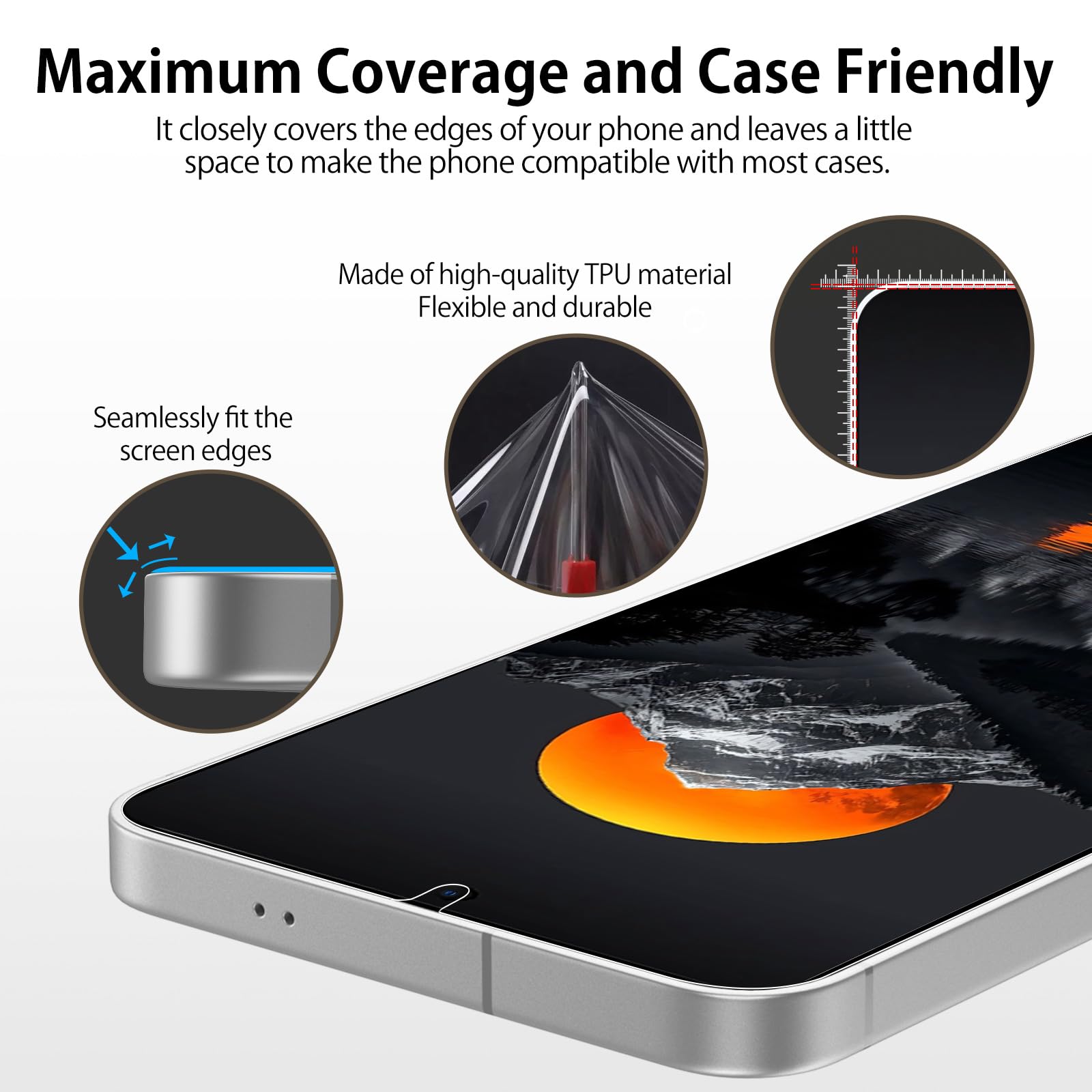 For Samsung Galaxy S24/ S25 Privacy Screen Protector [2 Packs], Anti-Spy Flexible Tpu Film For S24/S25, Support Fingerprint Unlo