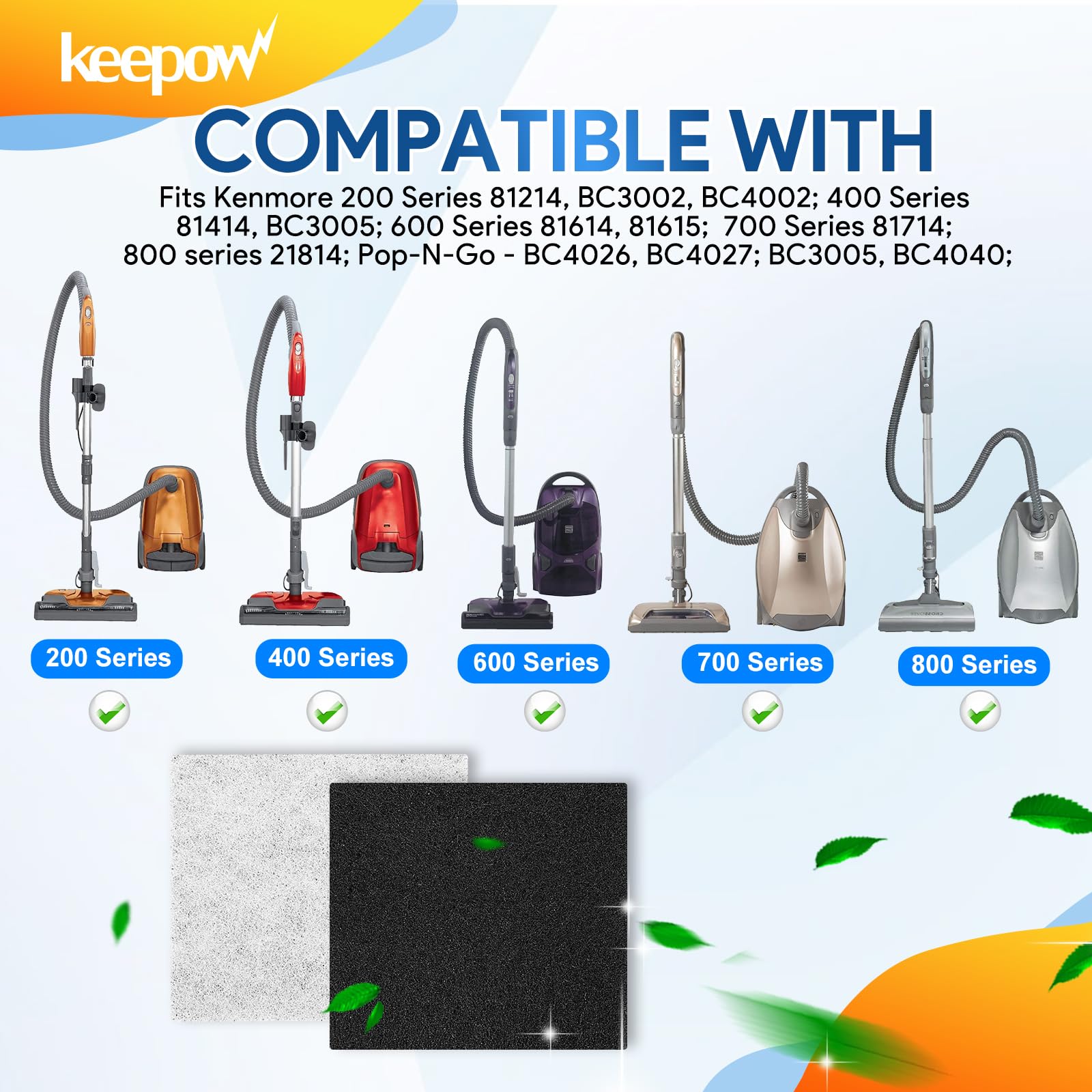 Keepow 10 Pack Cf 1 Hepa Filter Replacement Compatible With Kenmore Sears Progressive Cf 1, Progressive & Whispertone, Panasonic