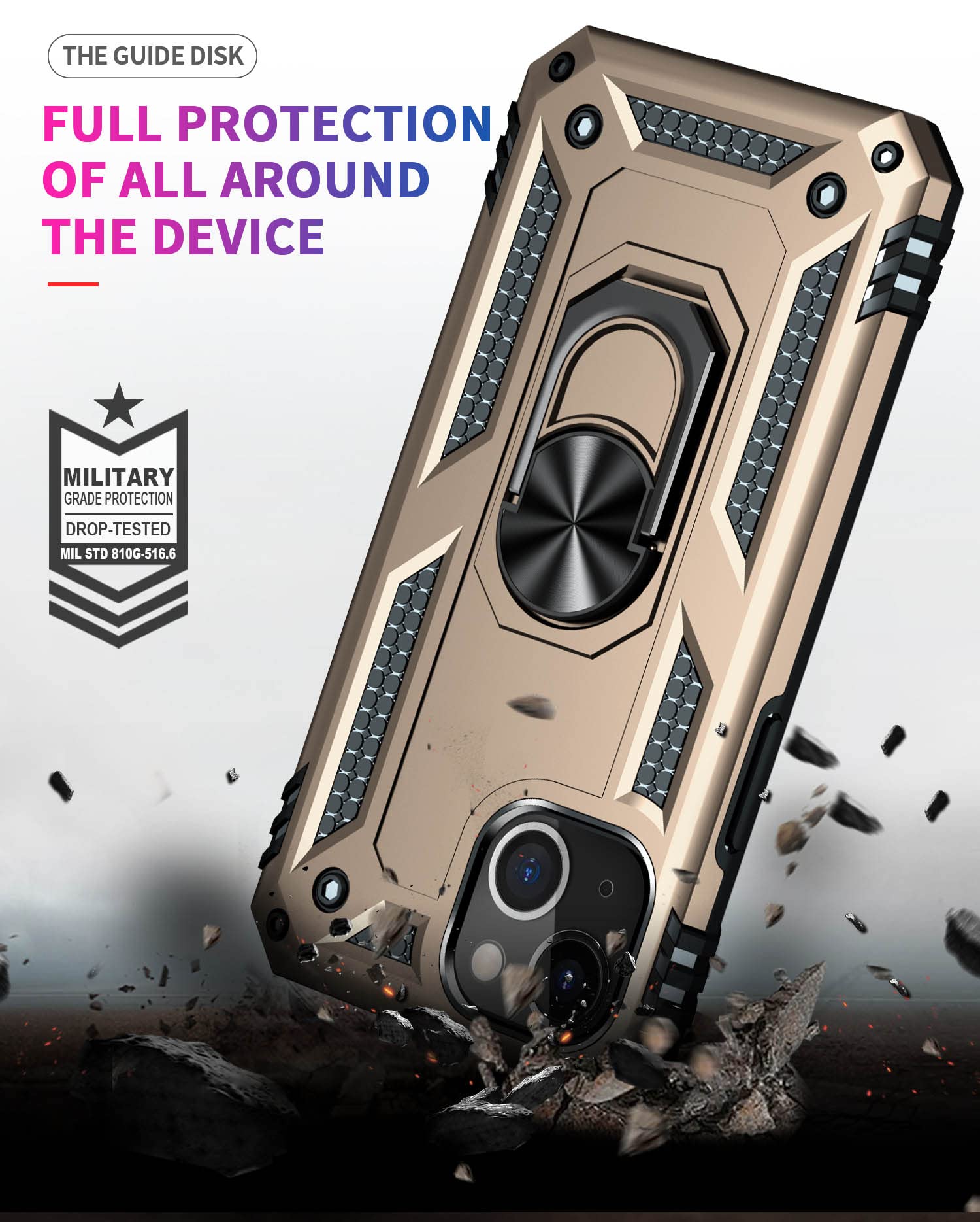 Addit Case For Iphone 14 Plus Phone Case Iphone 14 Plus Case, With Ring Holder Stand, Support Magnet Car Mount, Military Grade,