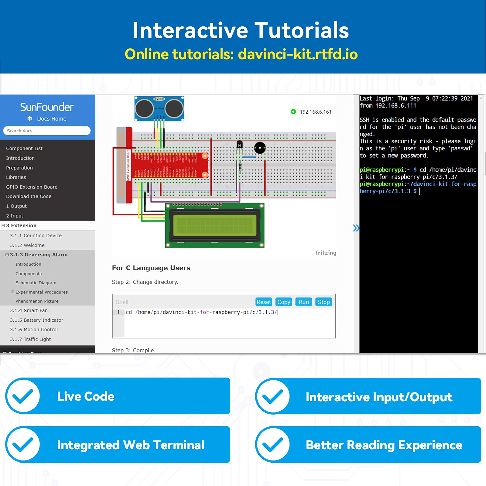 Sunfounder Starter Kit For Raspberry Pi 5 4 B 3 B+ 400, 800+ Page Online Tutorials, Python C Java Scratch Node.Js, 120+ Projects