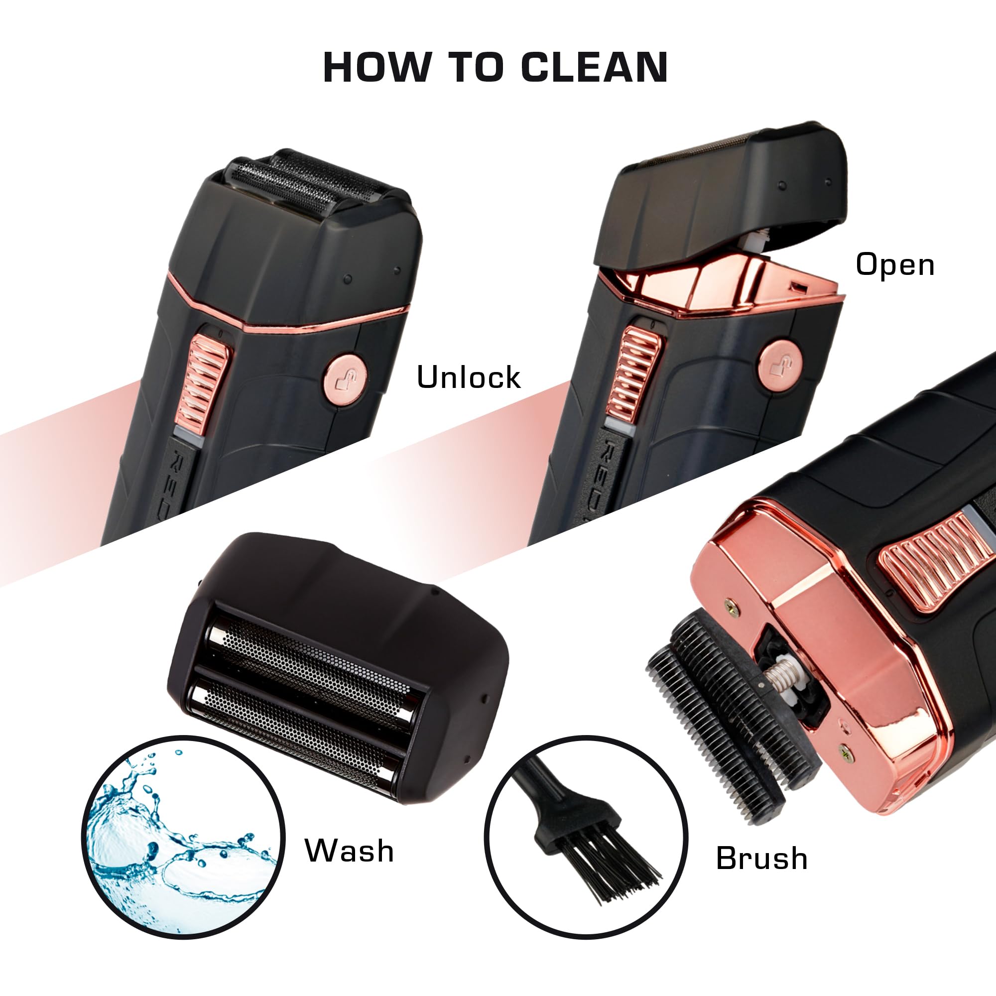 Red Pro Titanium Foil Shaver Cord/Cordless Shaver For Men, Powerful Electric Razor Usb C Rechargeable, Up To 170 Minutes Of Run