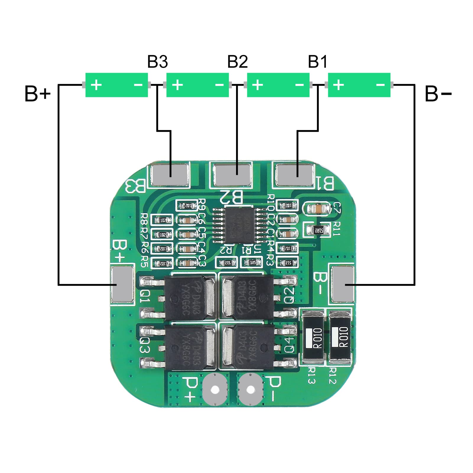 4Pcs 4S 14.8V/16.8V Bms 18 650 Lith Ium Battery Protection Board Charger Protection Module With Overcharge/Over Discharge/Over C