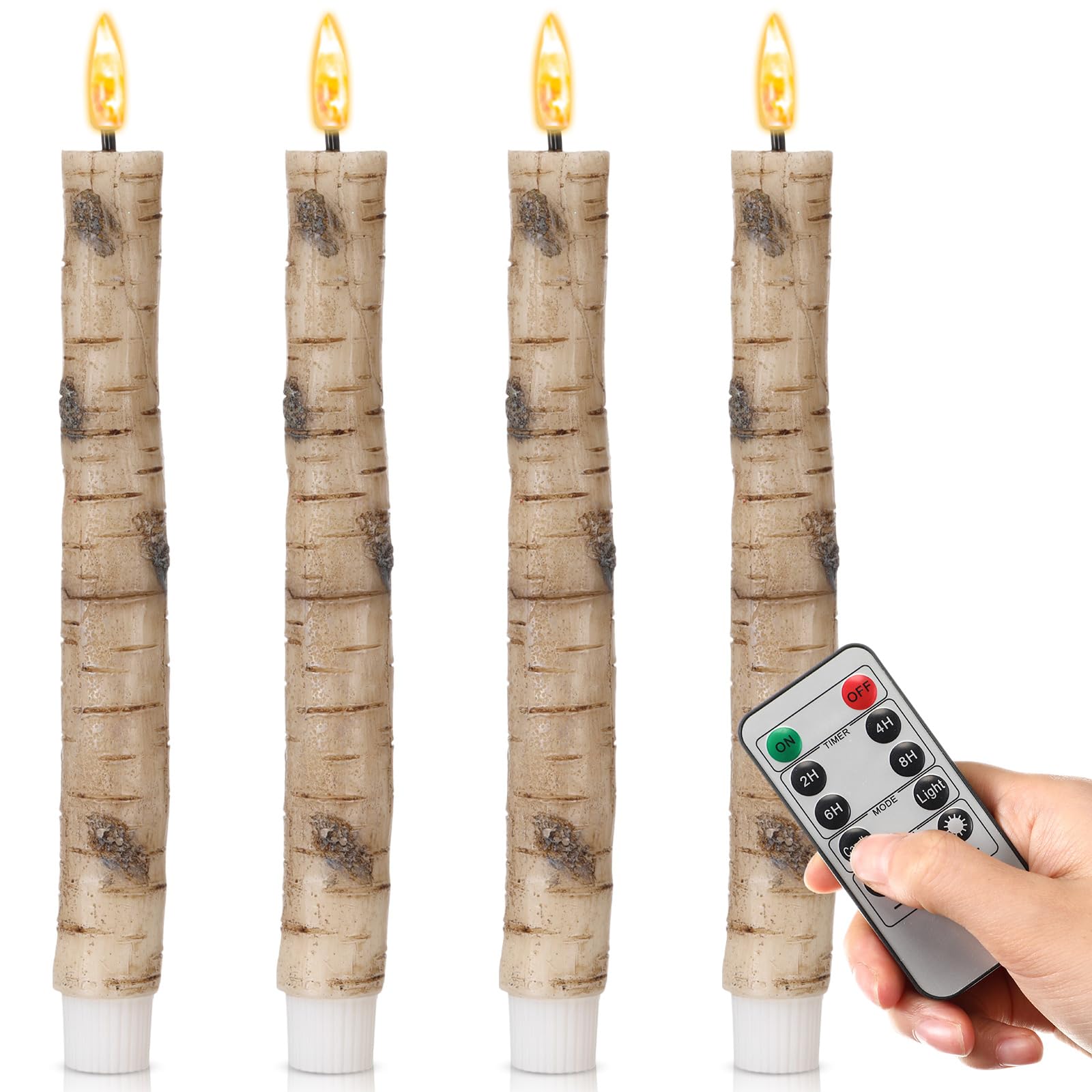 Honoson 4 Pieces Halloween Led Taper Advent Candles Flameless Taper Flickering Candles For Halloween Christmas Advent Rituals Ho