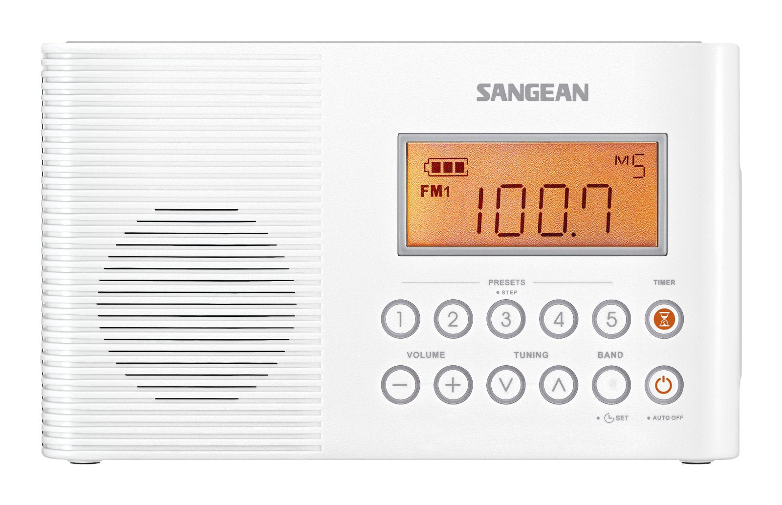Sangean H201 Shower Radio Am/Fm Waterproof, Weather Alert Radio, White