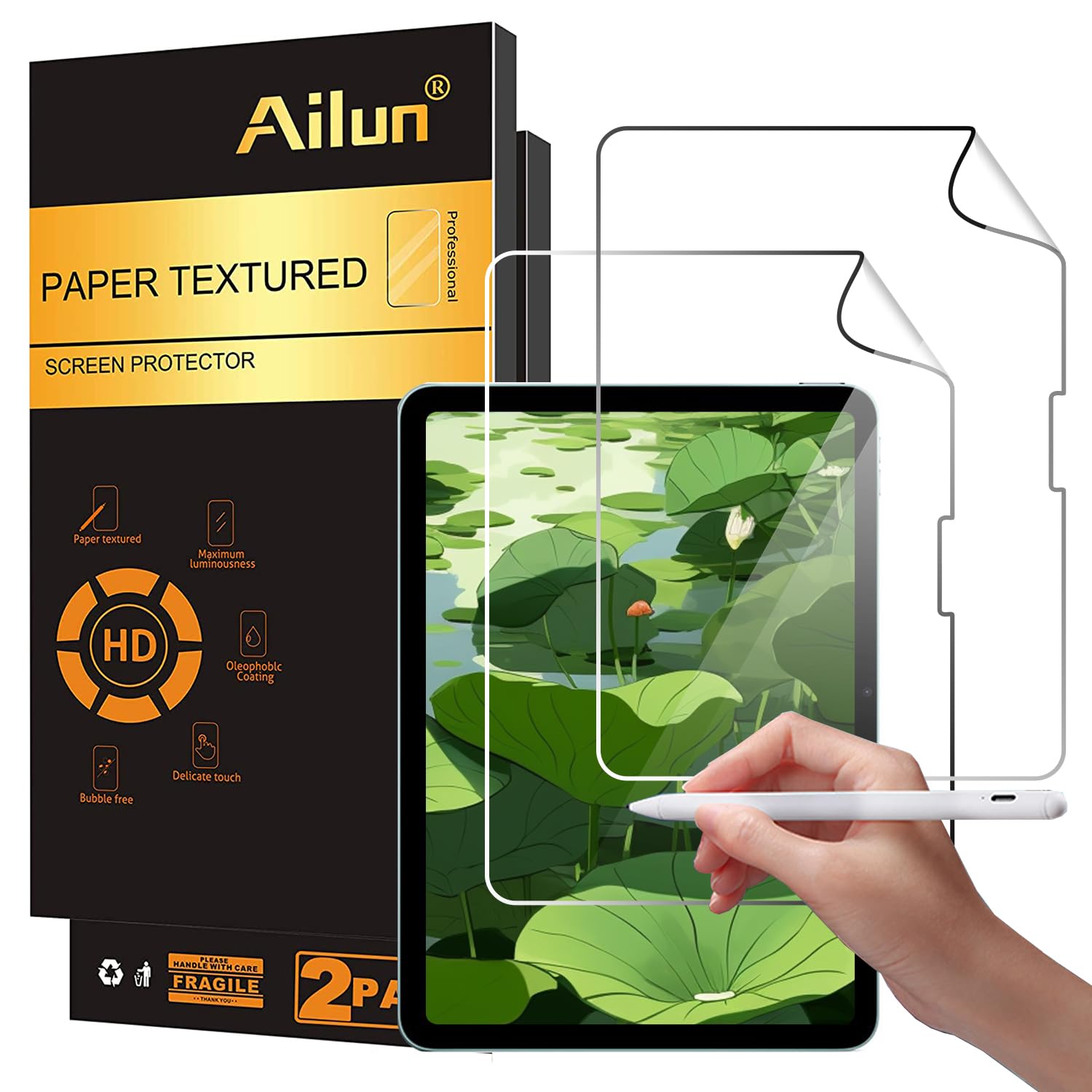 Ailun Paper Textured Screen Protector For Ipad Air 11 Inch 6 Generation [2024 6Th Gen] 2 Pack Draw And Sketch Like On Paper Text