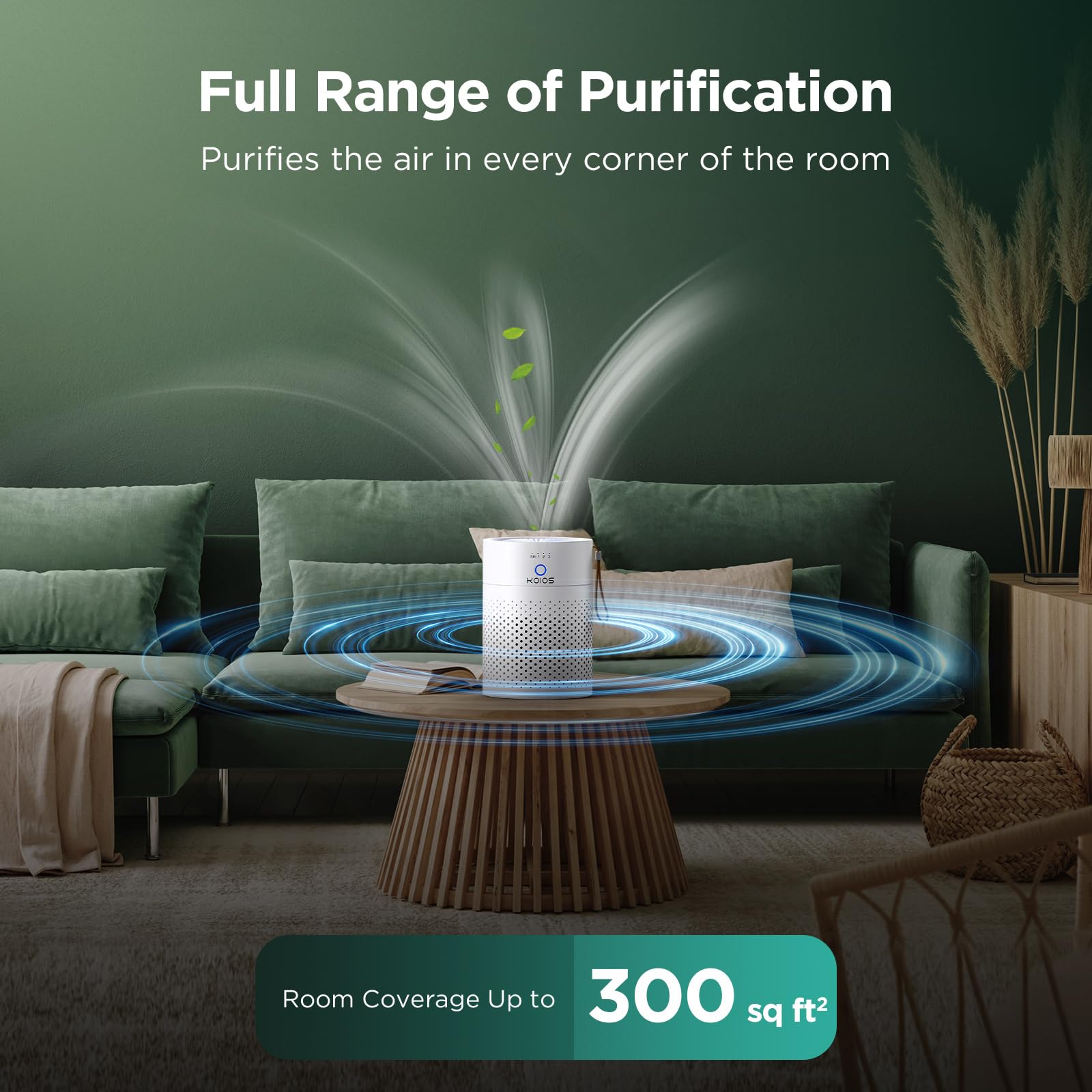 Air Purifiers For Bedroom Home, Koios H13 True Hepa Filter Air Purifiers For Desktop Office Car Pets With Usb Cable, Small Air C