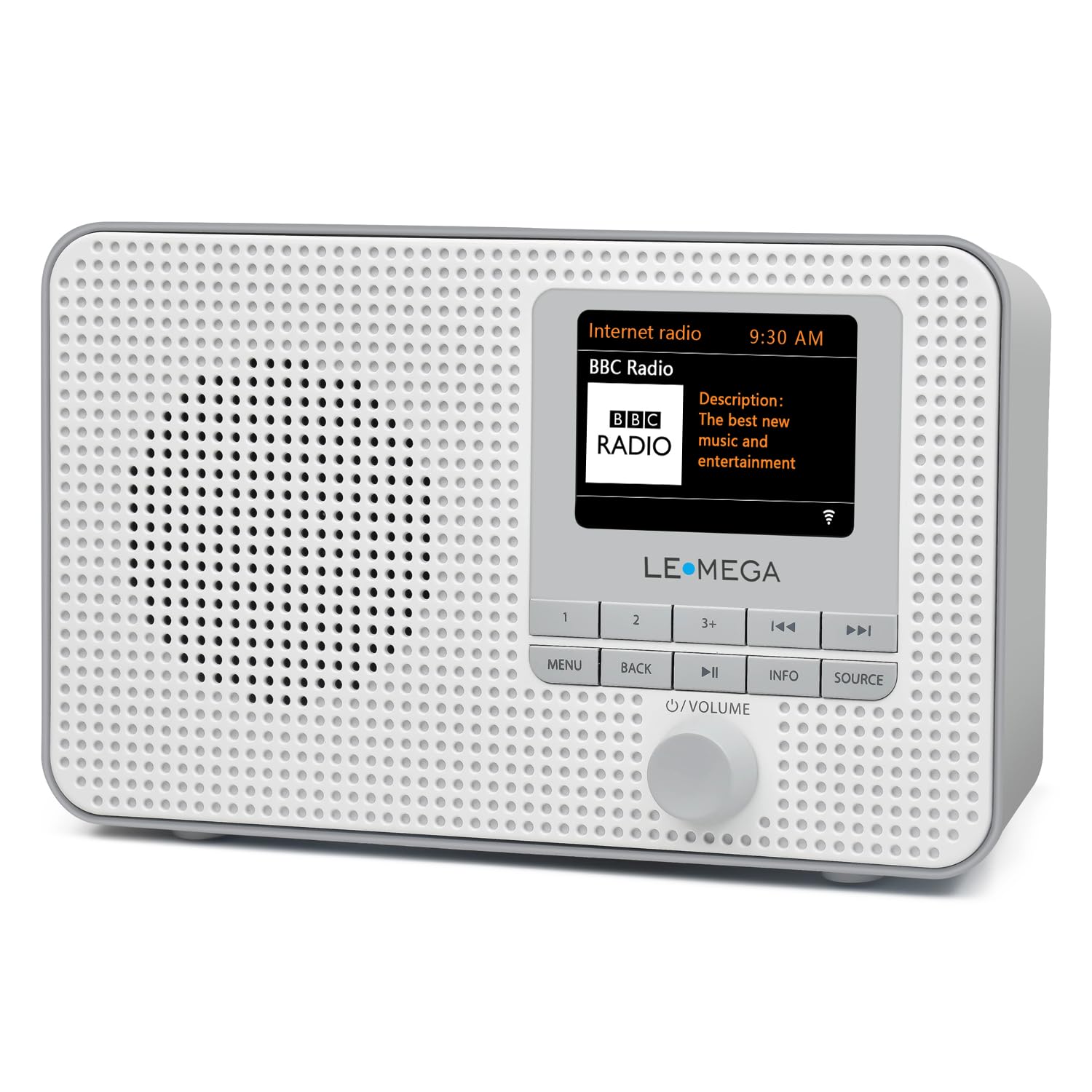 Lemega Ir1 Portable Wifi Internet Radio, Fm Digital Radio, Bluetooth, Dual Alarms Clock,Sleep Snooze Timer,40 Presets,Headphone Output, Colour Display,Batteries Or Mains Powered � Grey Finish