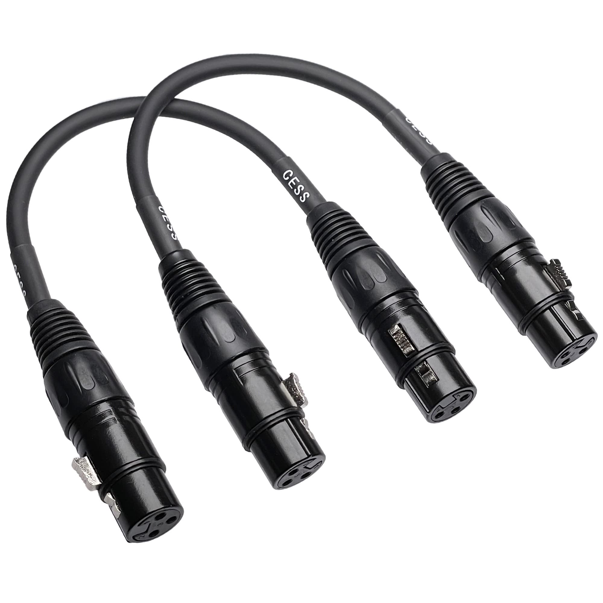Cess 136 Xlr Female To Female 3 Pin Microphone Line/Gender Changer Adapter Cable, 2 Pack