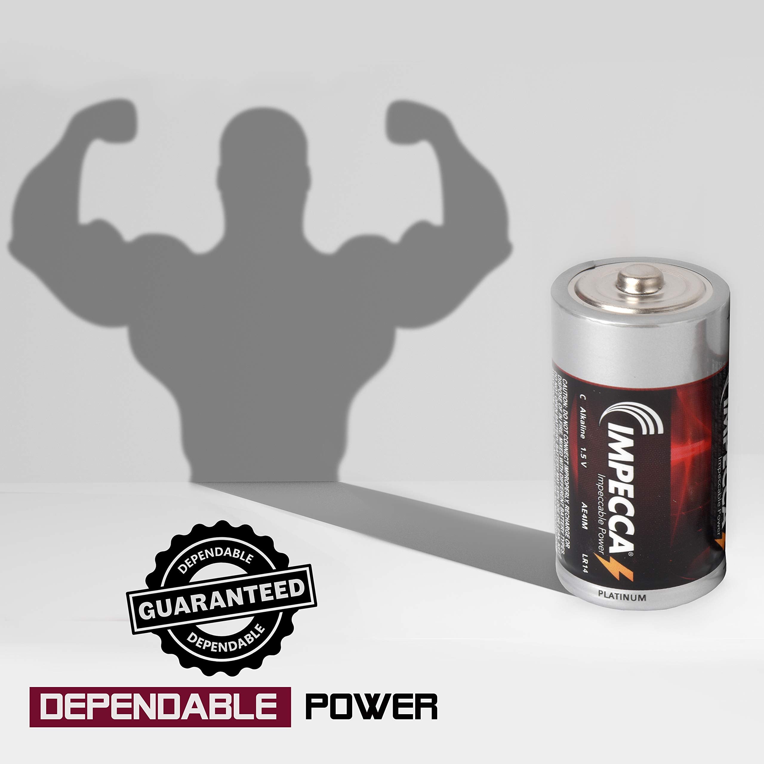 Impecca C Batteries, All Purpose Alkaline Batteries (24 Pack) High Performance, Long Lasting, And Leak Resistant 24 Count Lr14