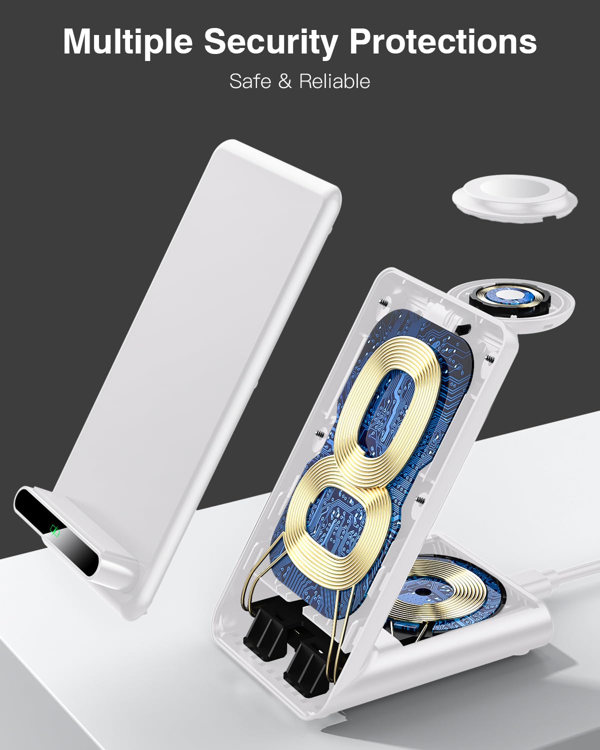 Qkxc Wireless Charging Station,3 In 1 Stand Made For Apple Watch Ultra 9 8 7 6 Se 5 4 3,Fast Charger Iphone 15/15 Plus/15 Pro Ma