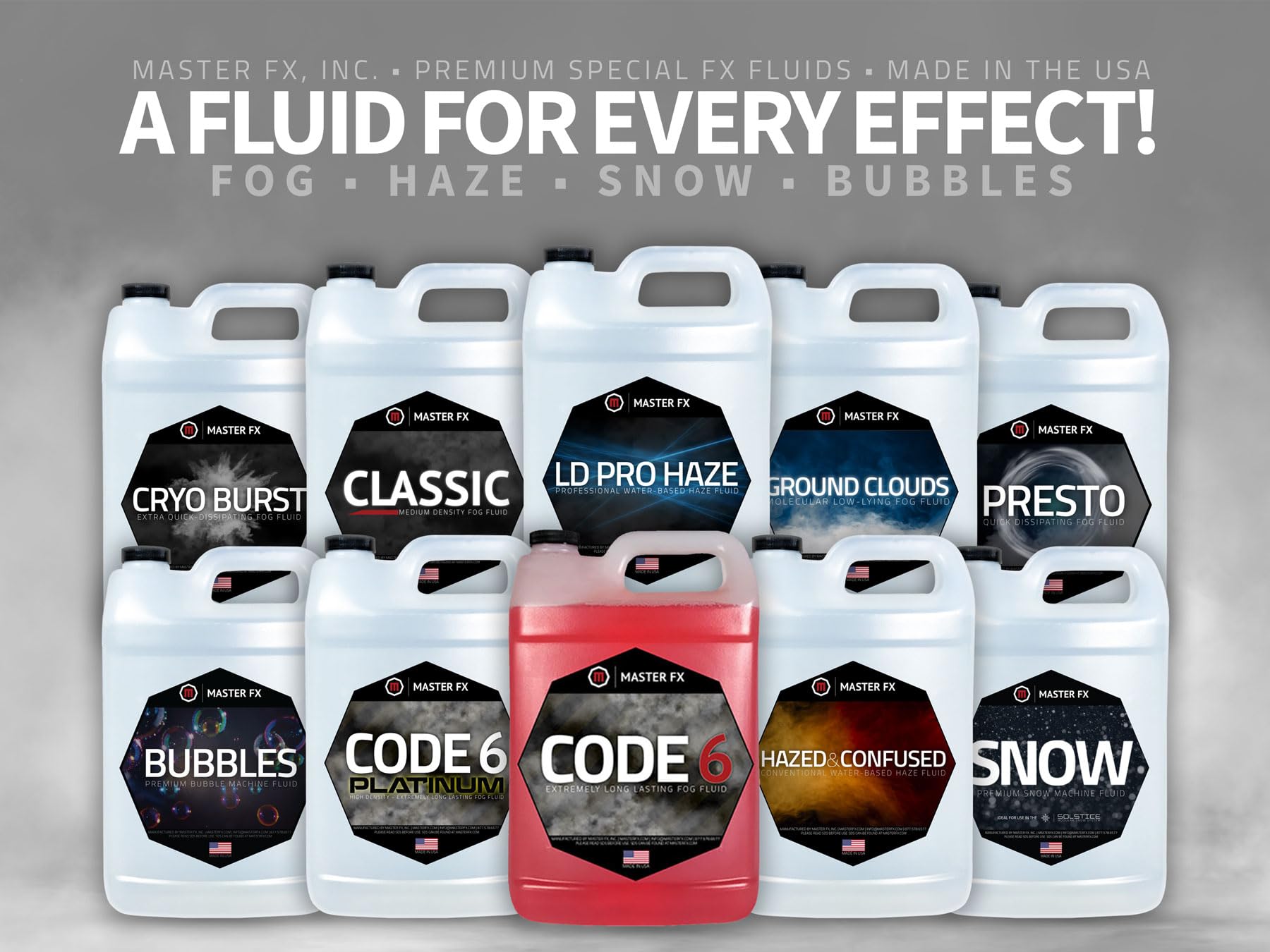 Code 6 Platinum - Extreme High Density - Extremely Long Lasting - Hdf Organic Fog Machine Fluid, Usa Made, Water Based - 4 Gallo